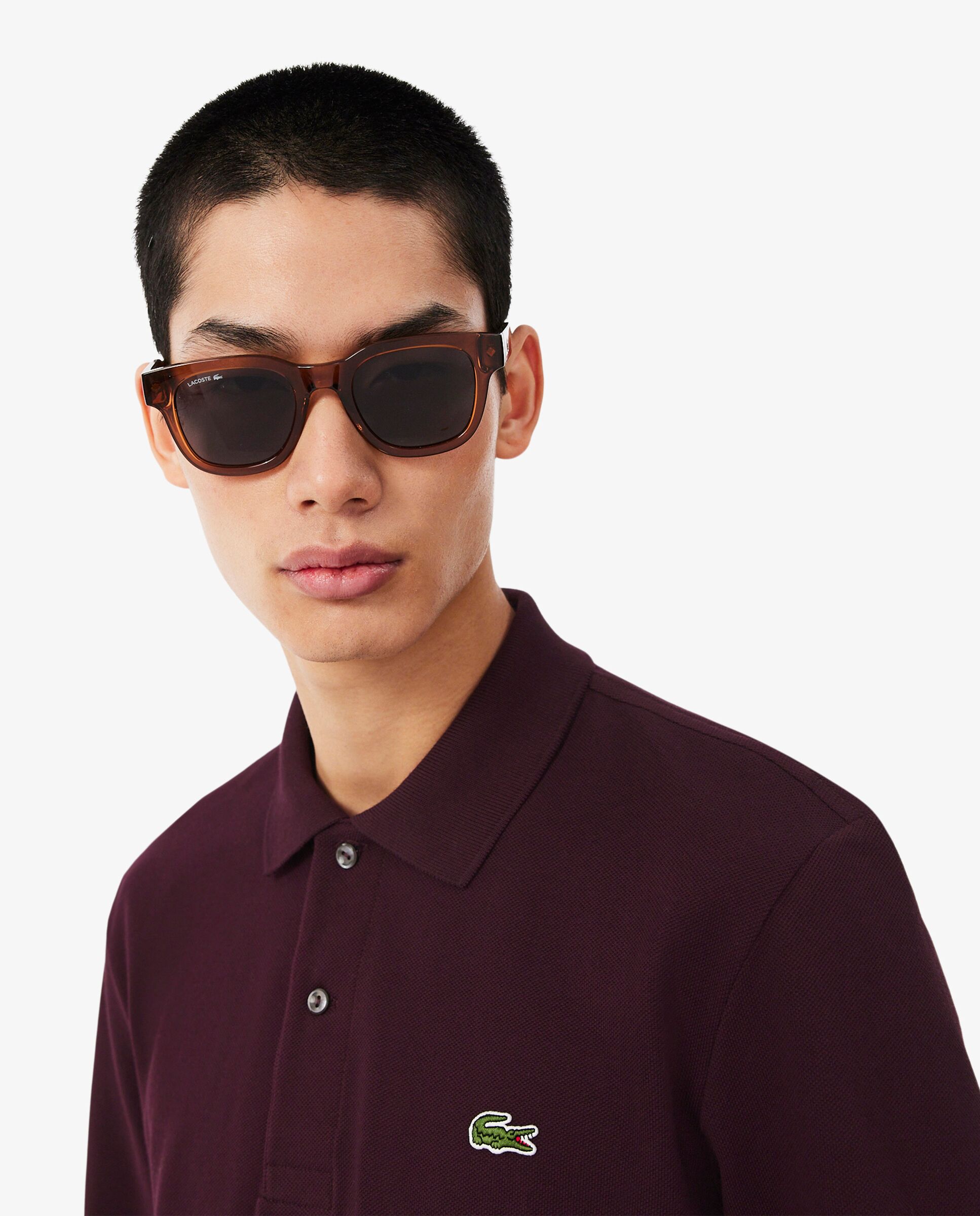 Polo de hombre de corte clásico de manga larga - Lacoste - Marrón Marrón-3