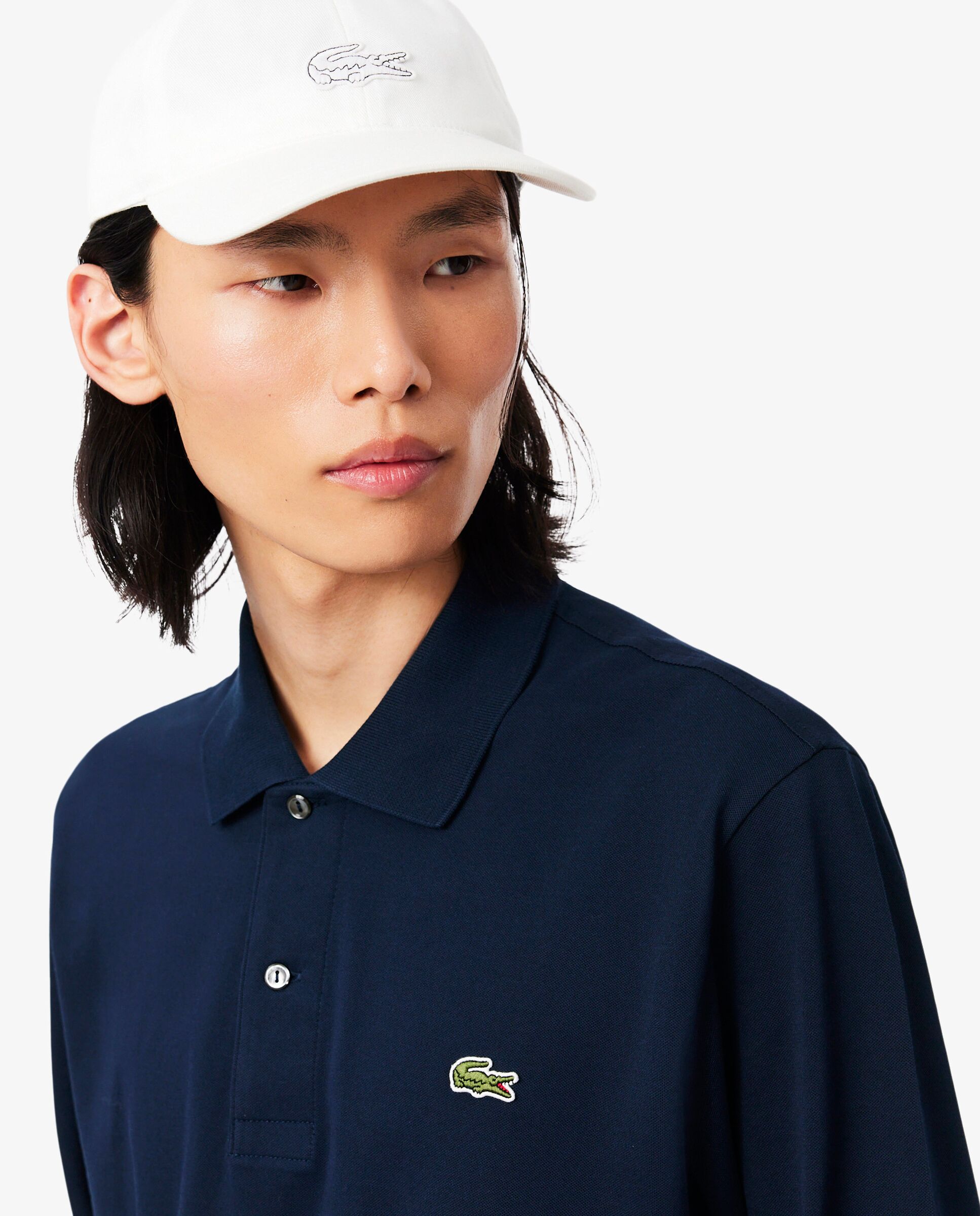 Polo de hombre de manga larga light de corte clásico en verde - Lacoste - Azul marino Azul marino-3