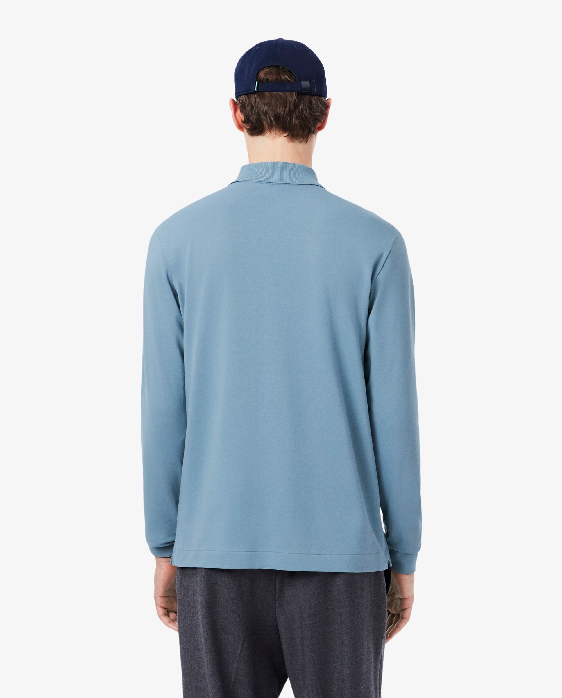 Polo de hombre de manga larga light de corte clásico en verde - Lacoste - Azul anticuario Azul anticuario-2