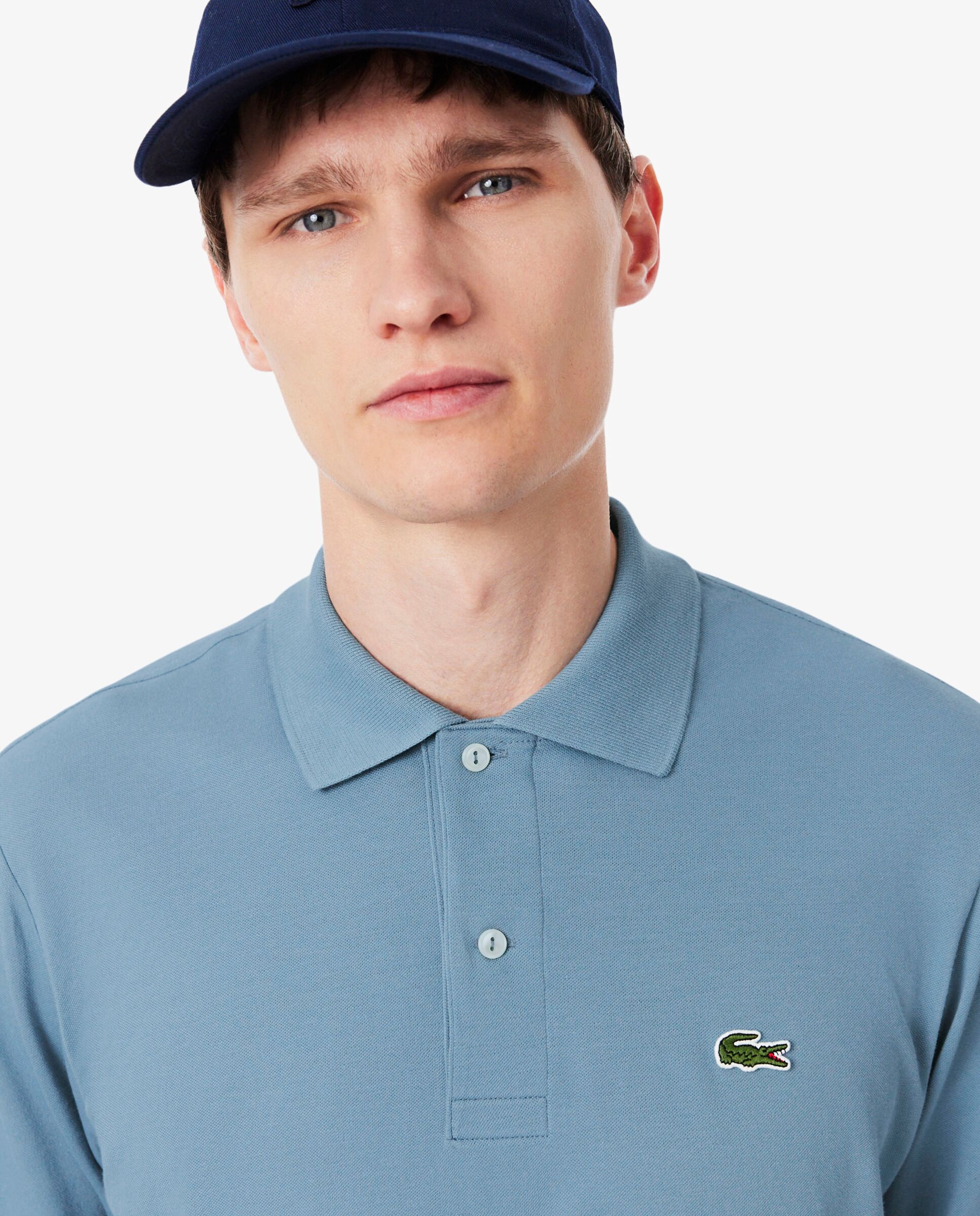 Polo de hombre de manga larga light de corte clásico en verde - Lacoste - Azul anticuario Azul anticuario-3