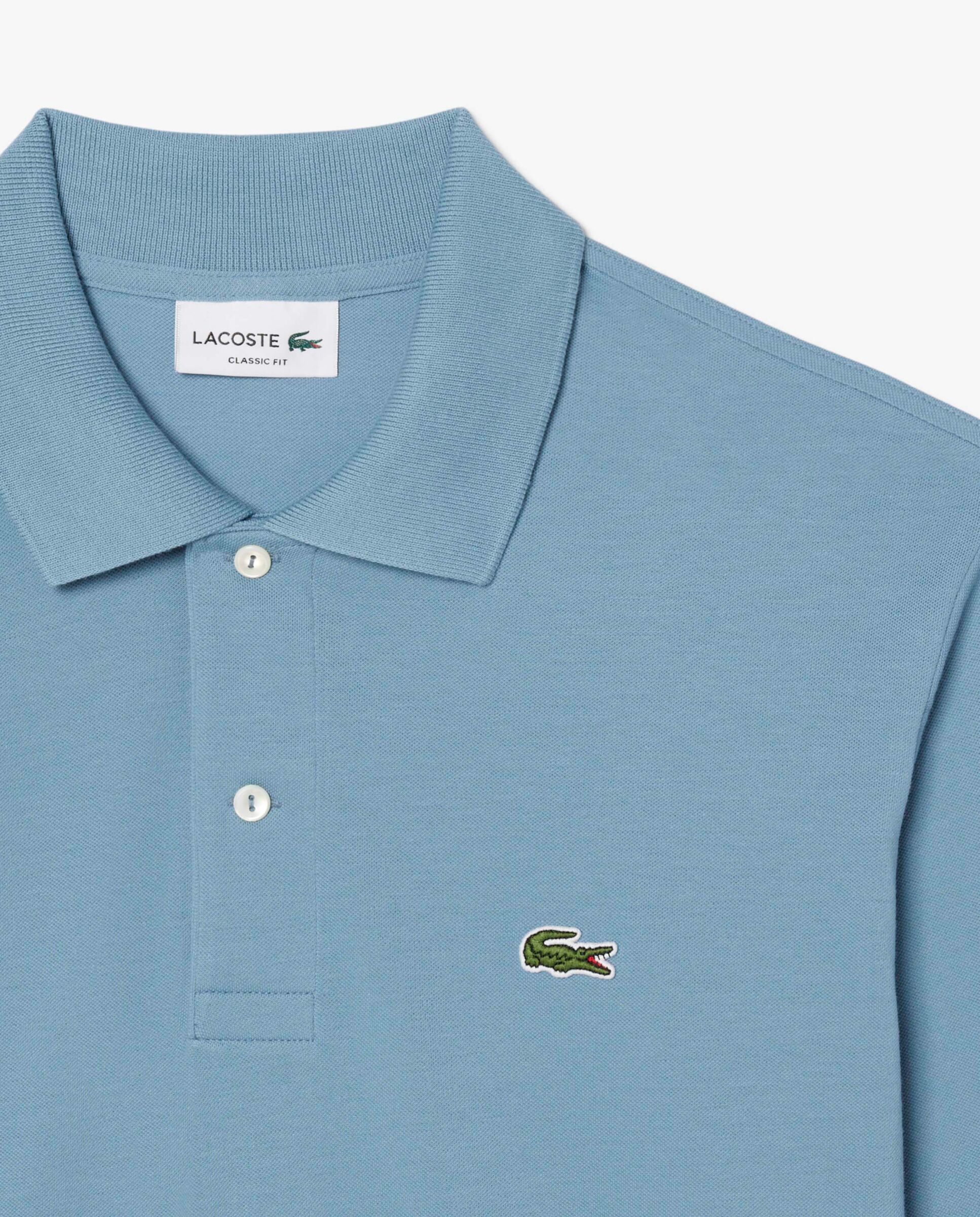 Polo de hombre de manga larga light de corte clásico en verde - Lacoste - Azul anticuario Azul anticuario-5