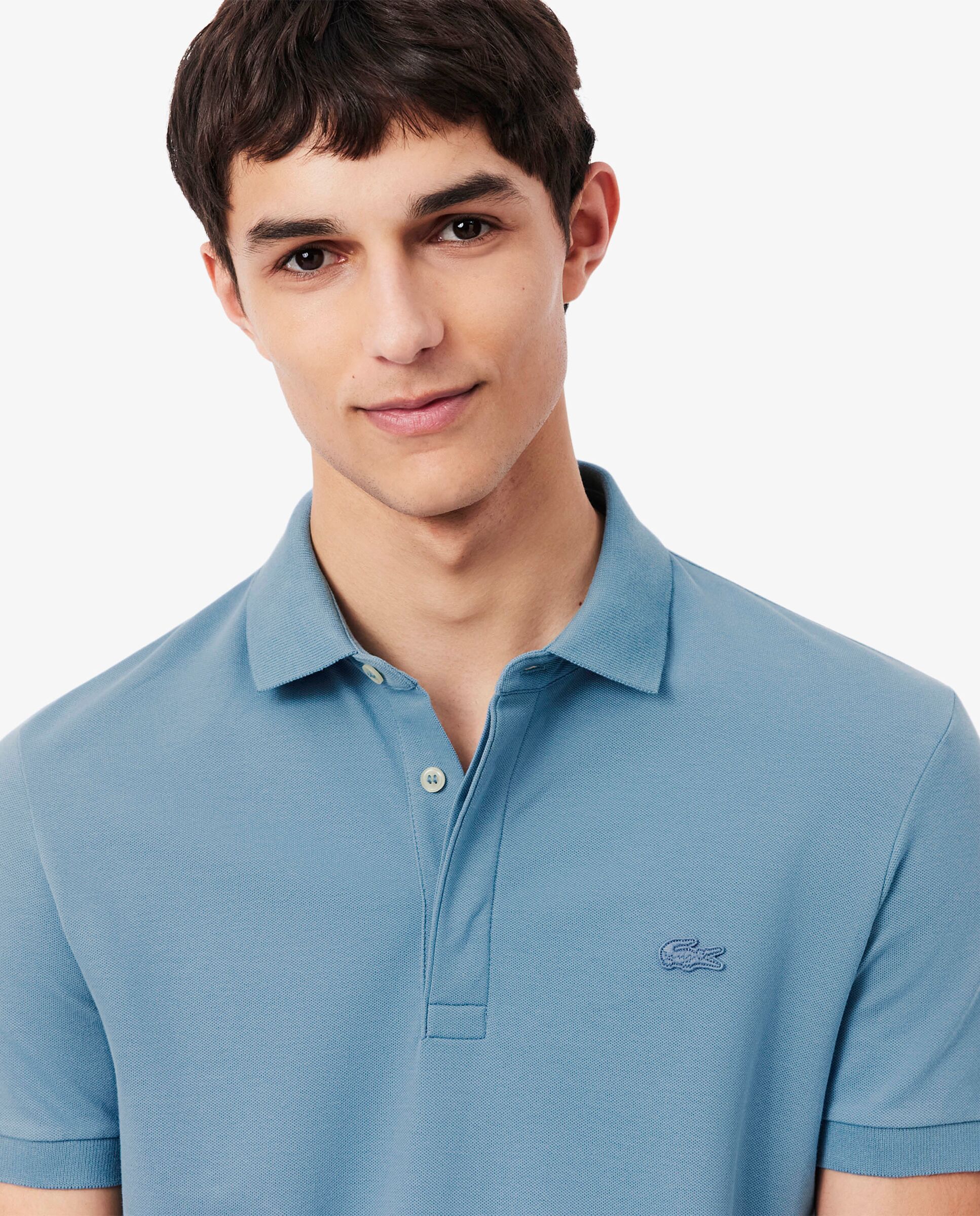 Polo de hombre de corte regular Paris de piqué elástico de manga corta - Lacoste - Zafiro Zafiro-3
