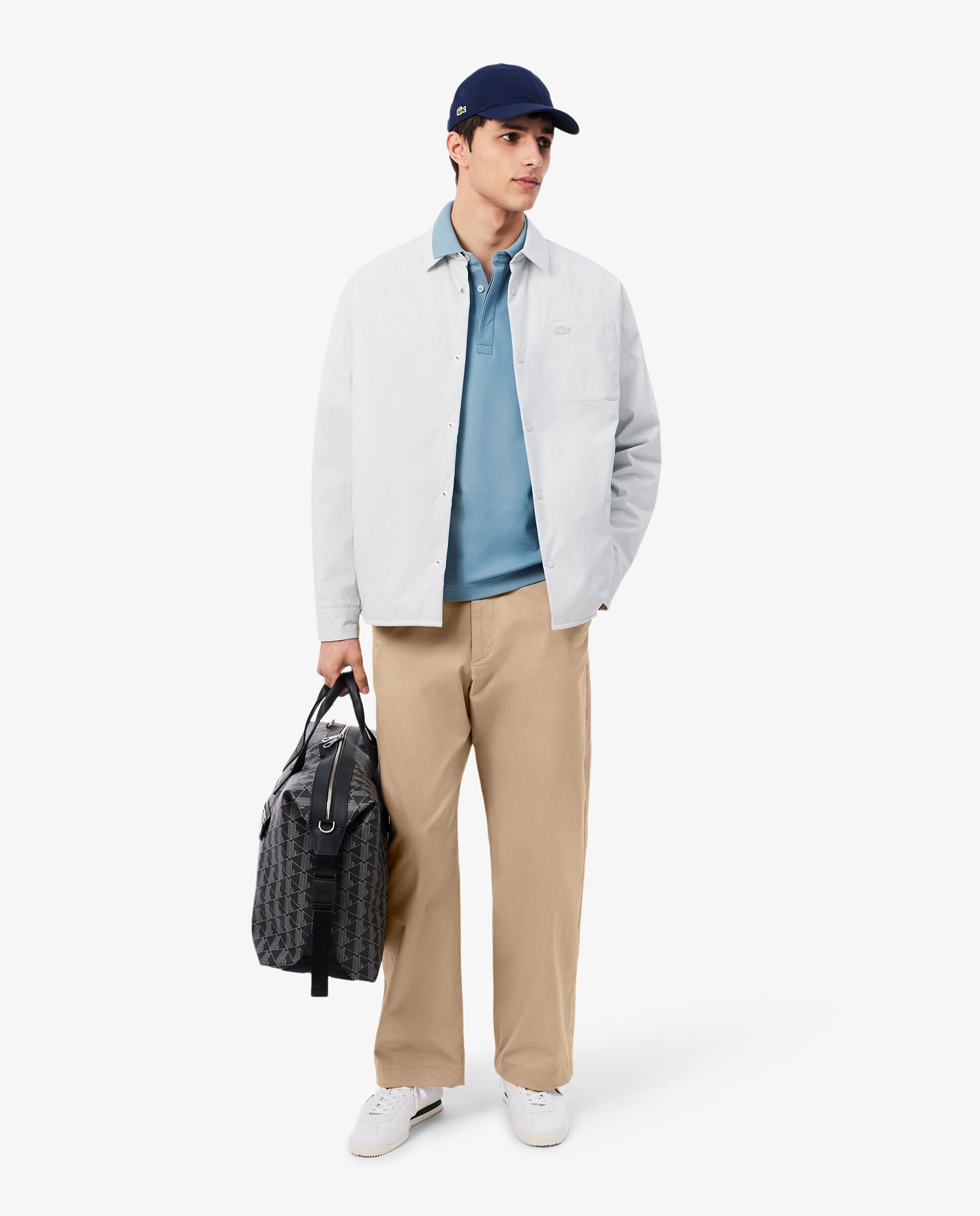 Polo de hombre de corte regular Paris de piqué elástico de manga corta - Lacoste - Zafiro Zafiro-4
