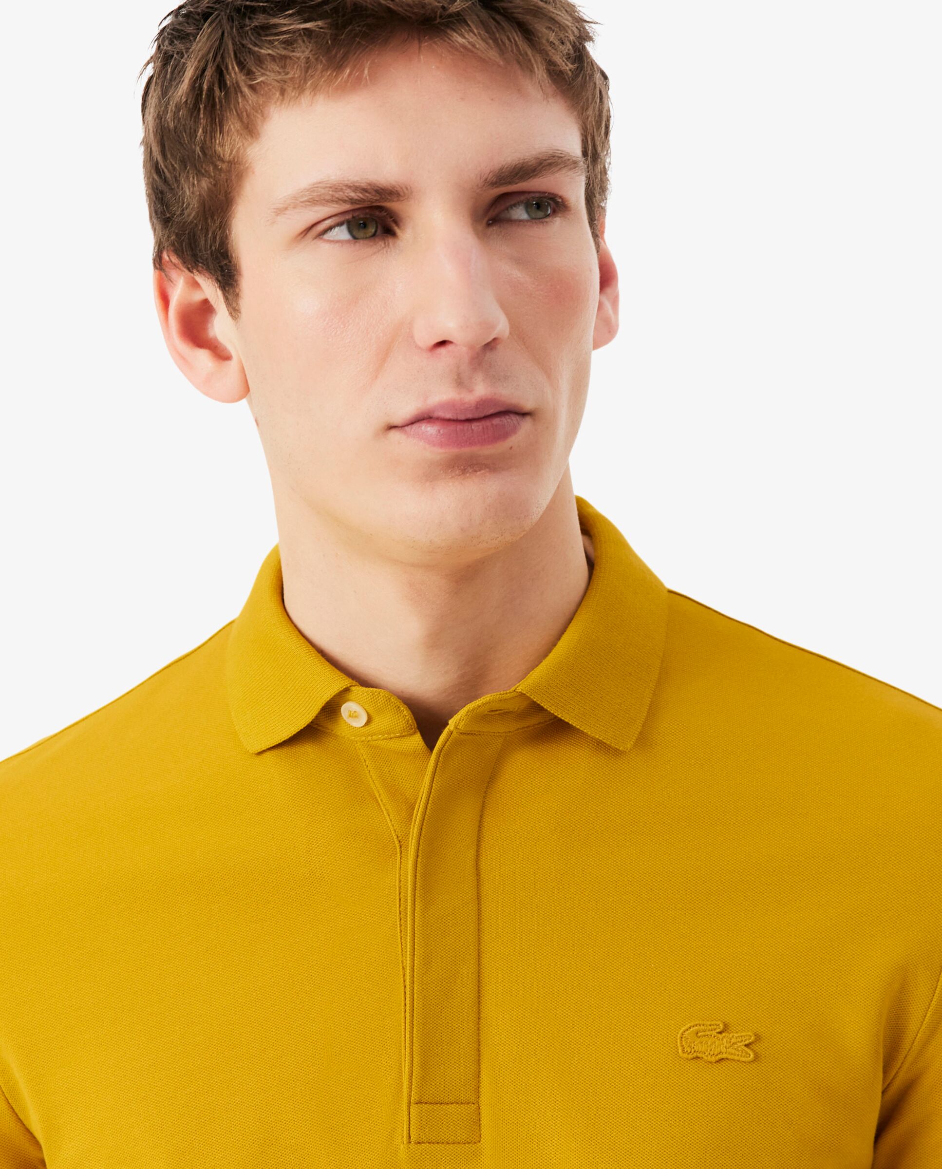Polo de hombre de corte regular paris de piqué elástico de manga corta - Lacoste - Amarillo Amarillo-3