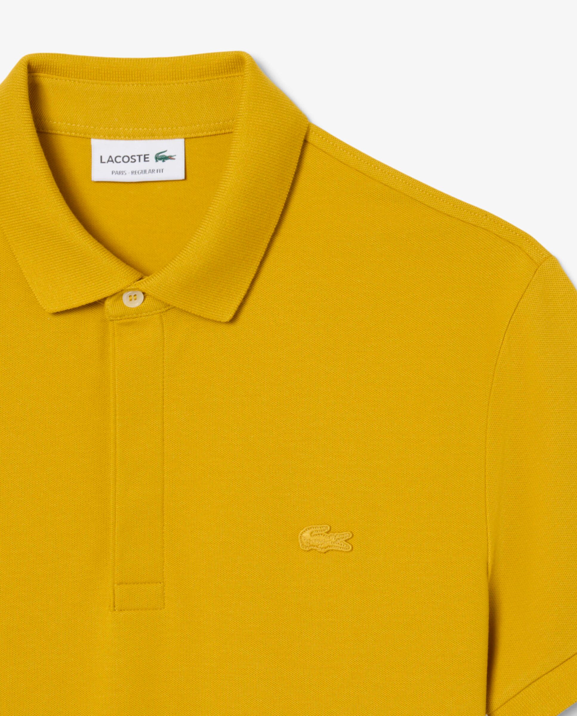 Polo de hombre de corte regular paris de piqué elástico de manga corta - Lacoste - Amarillo Amarillo-5