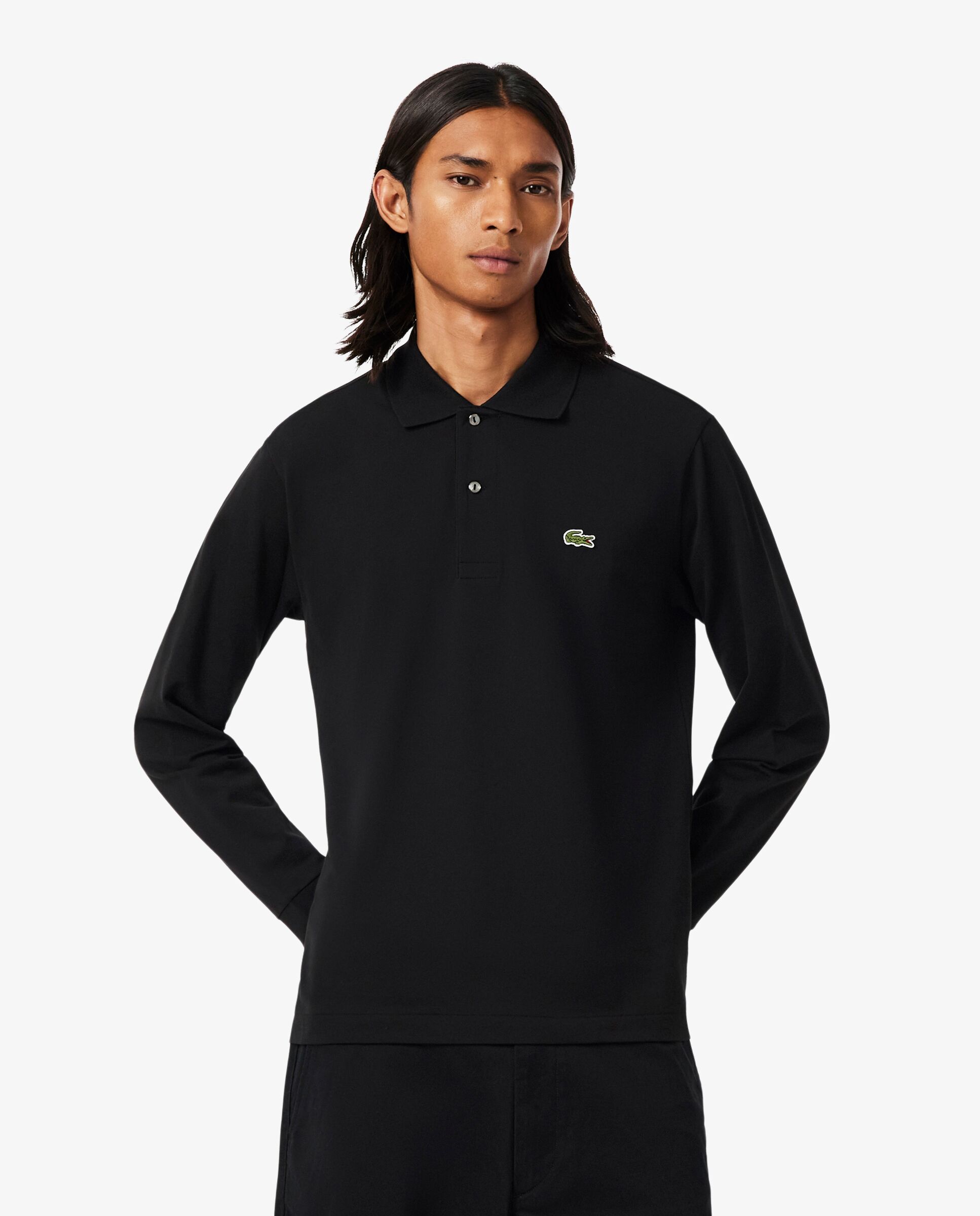 Polo de hombre de manga larga light de corte clásico en verde - Lacoste - Negro Negro-1