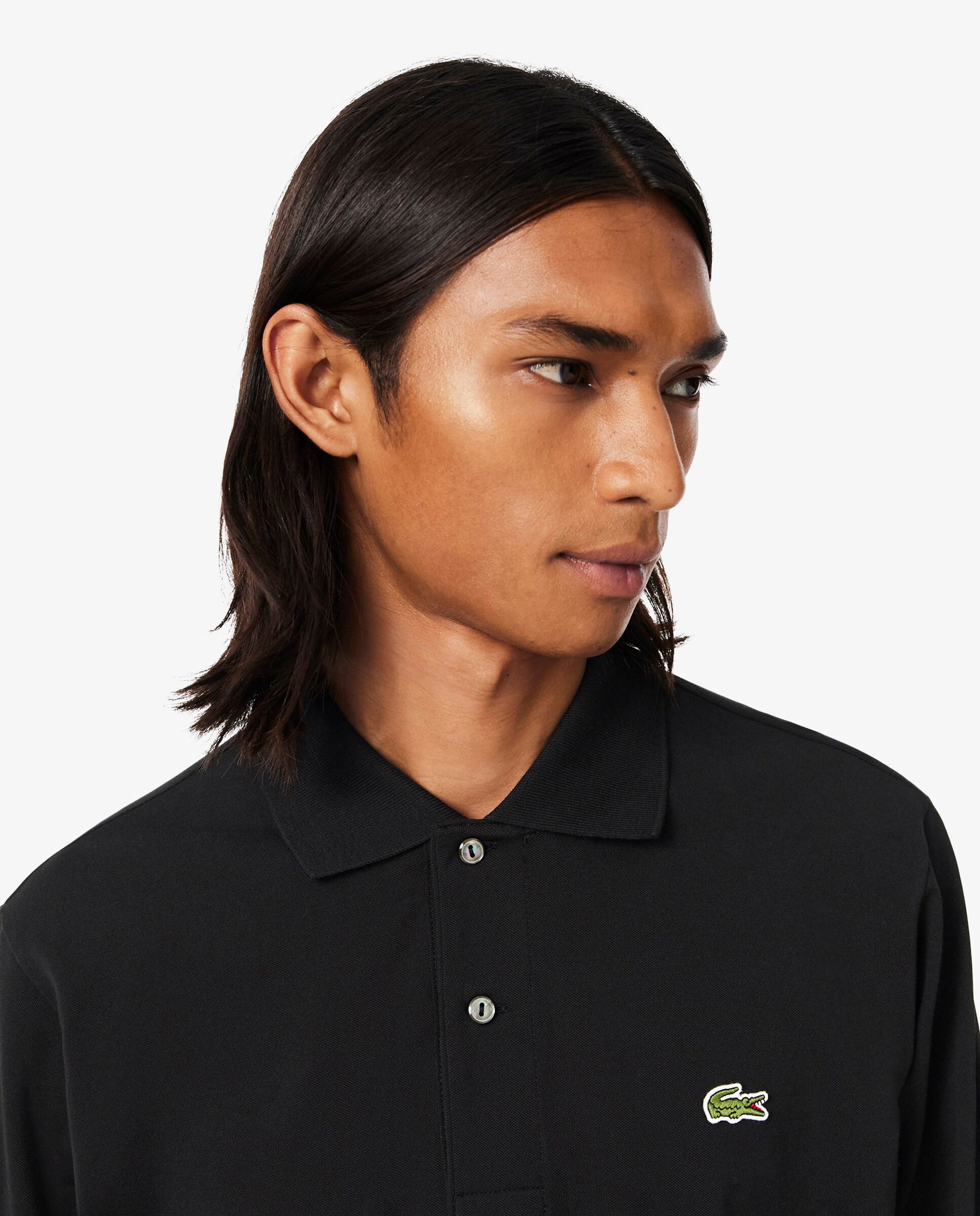 Polo de hombre de manga larga light de corte clásico en verde - Lacoste - Negro Negro-3