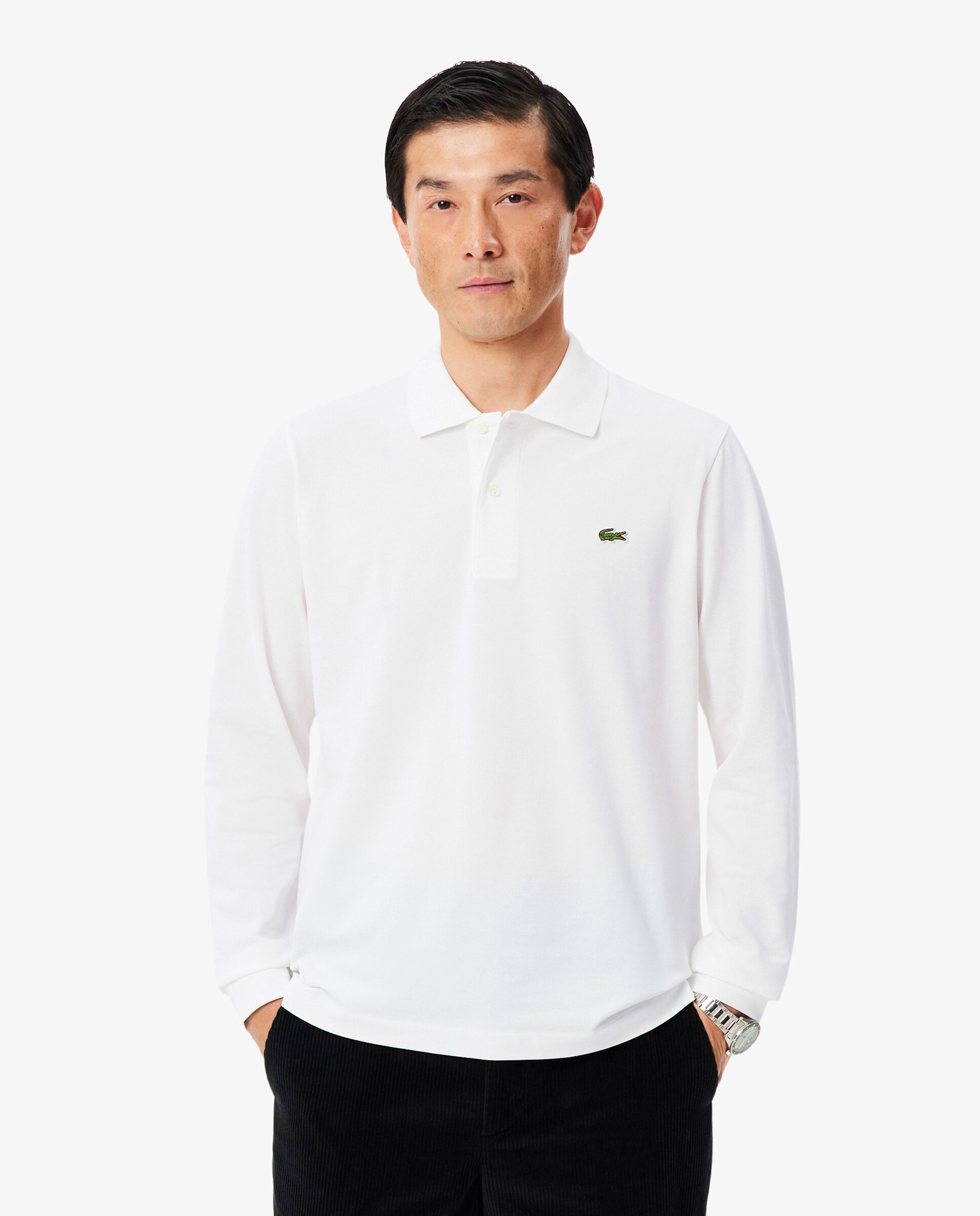 Polo de hombre de manga larga light de corte clásico en verde - Lacoste - Blanco Blanco-1