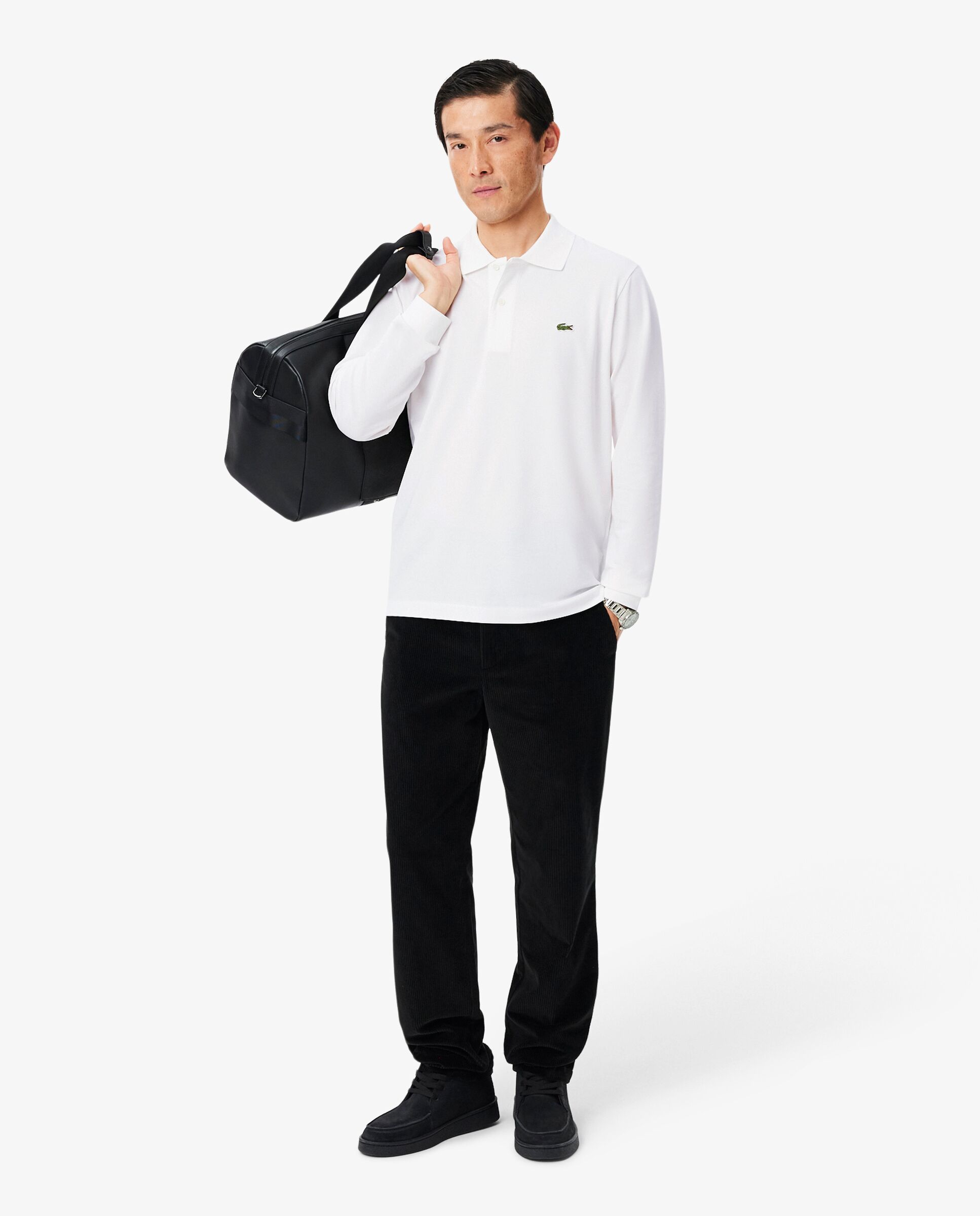 Polo de hombre de manga larga light de corte clásico en verde - Lacoste - Blanco Blanco-4