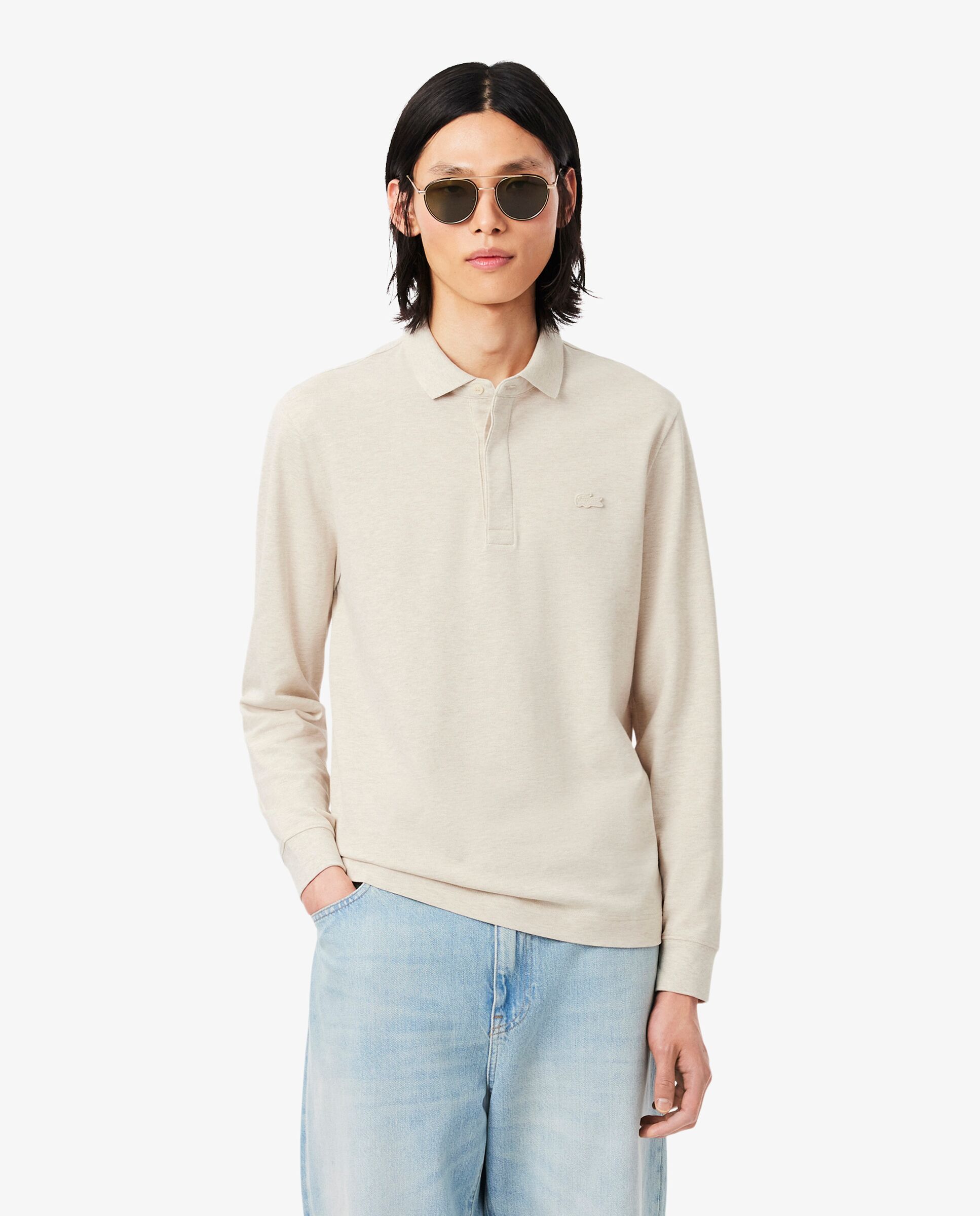 Polo de hombre de corte regular paris de piqué elástico de manga corta - Lacoste - Gris oscuro Gris oscuro-1