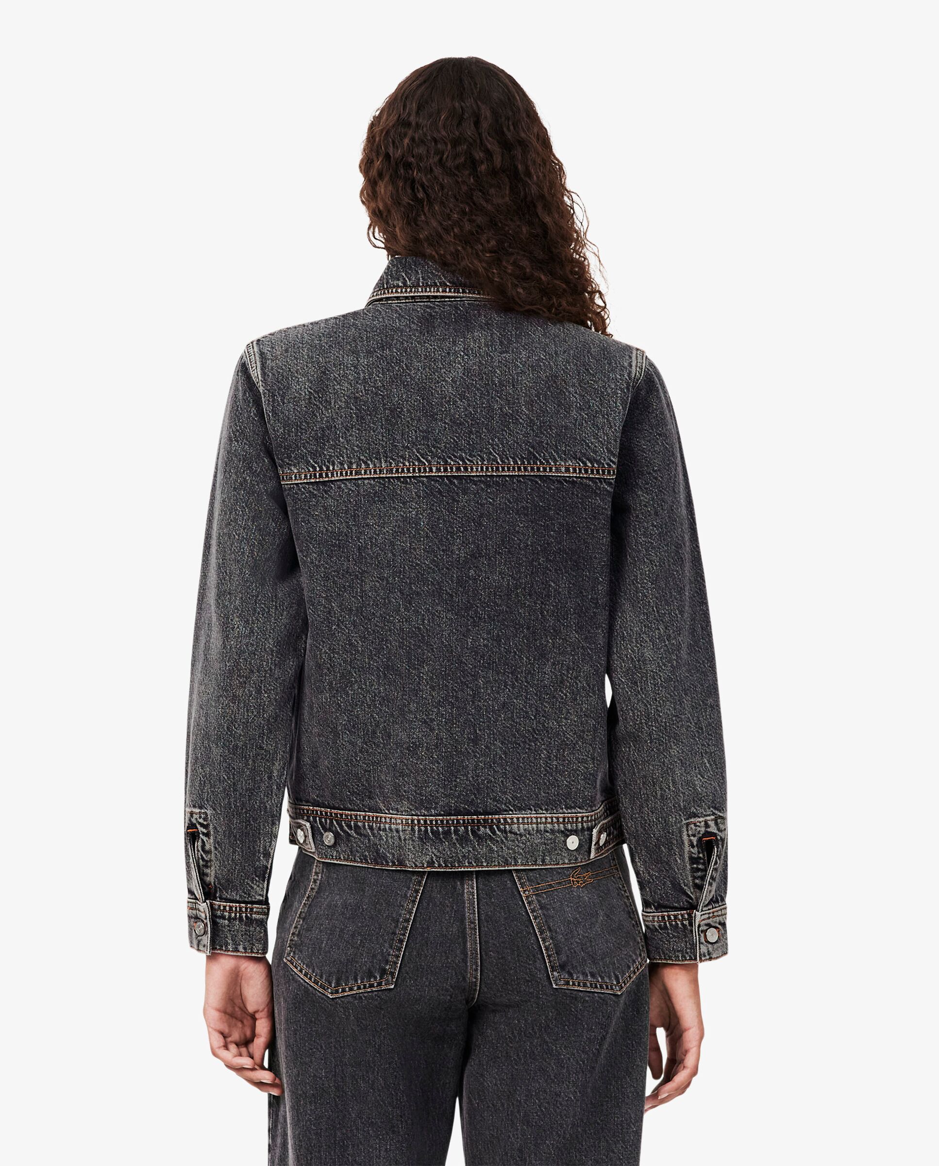 Cazadora de mujer vaquera de algodón - Lacoste - Gris oscuro Gris oscuro-2