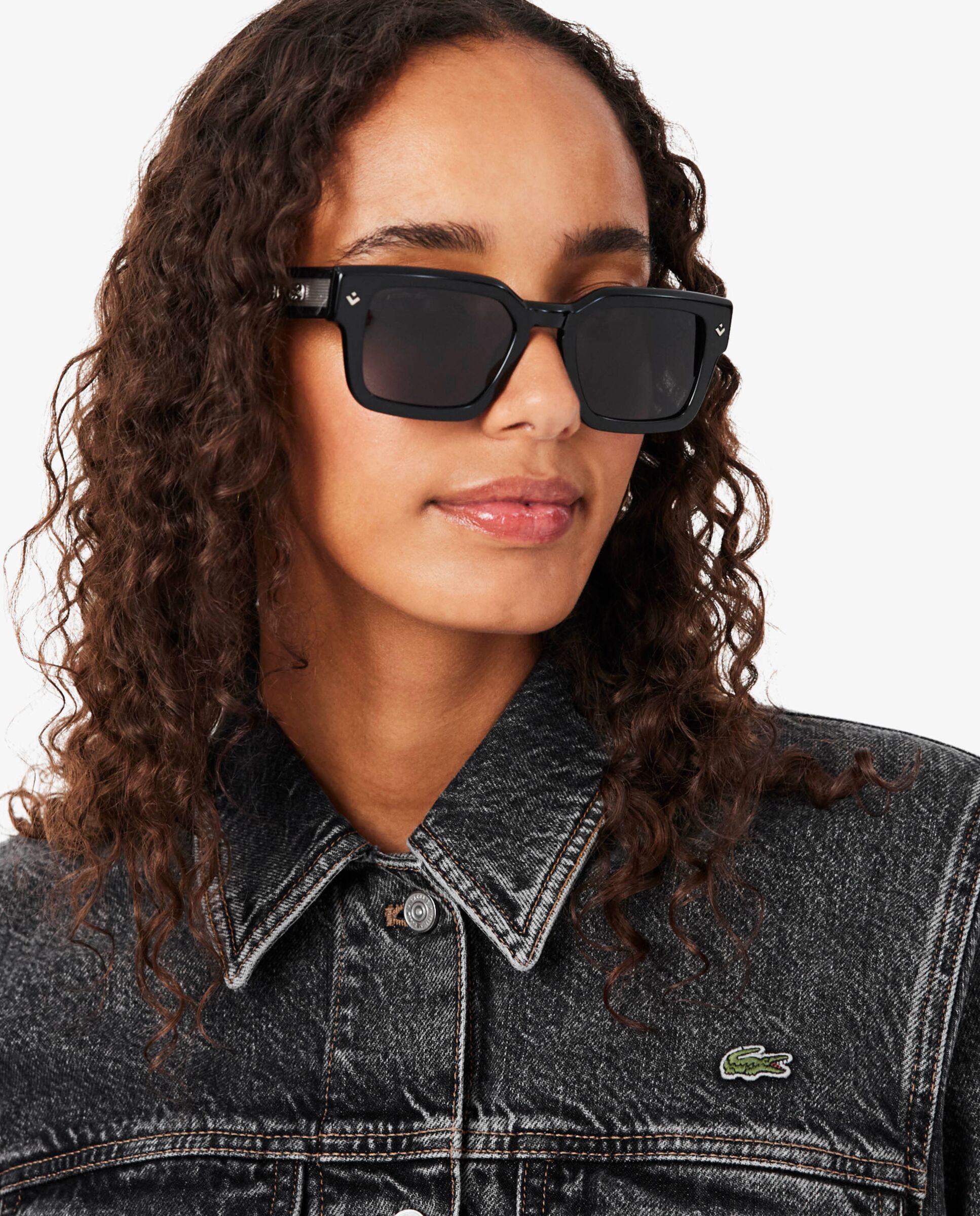 Cazadora de mujer vaquera de algodón - Lacoste - Gris oscuro Gris oscuro-3