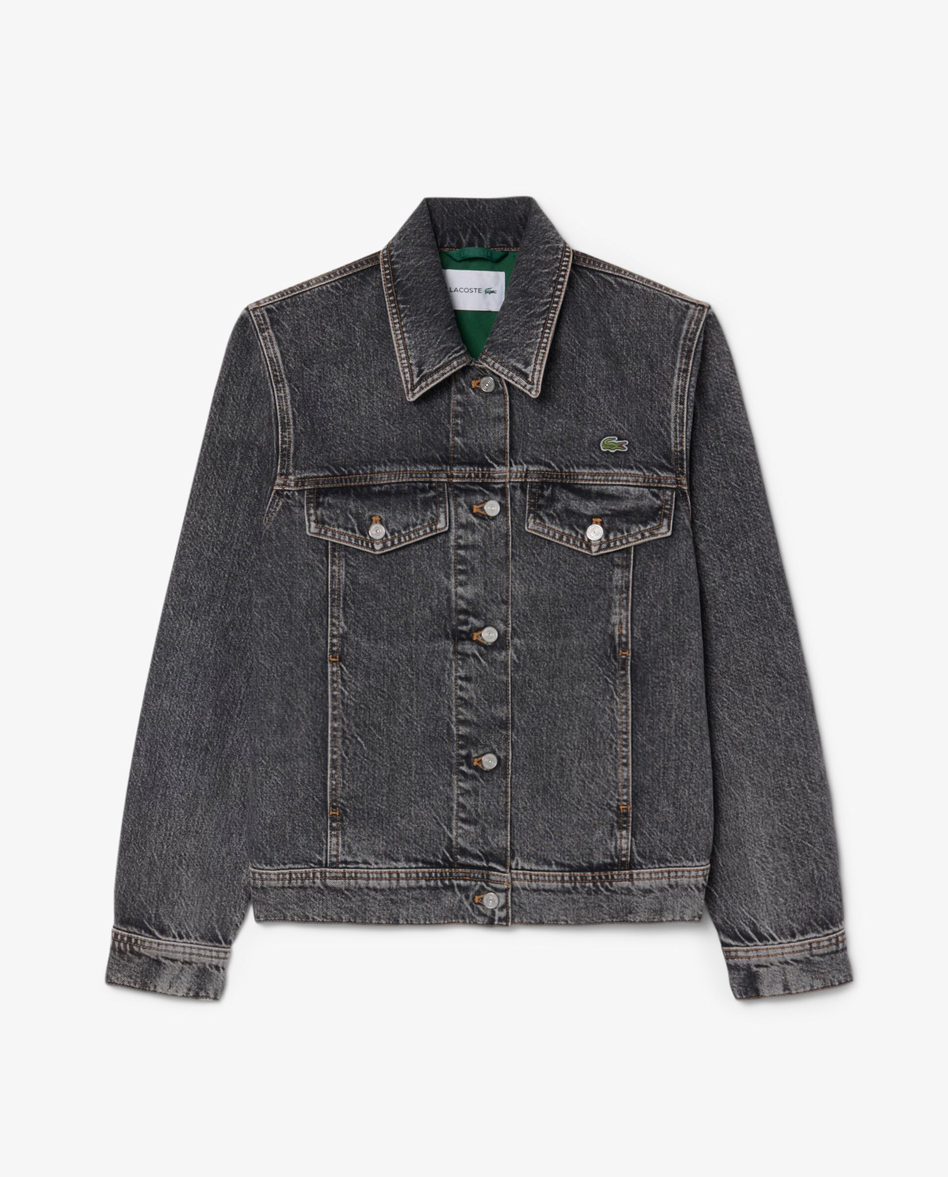 Cazadora de mujer vaquera de algodón - Lacoste - Gris oscuro Gris oscuro-6