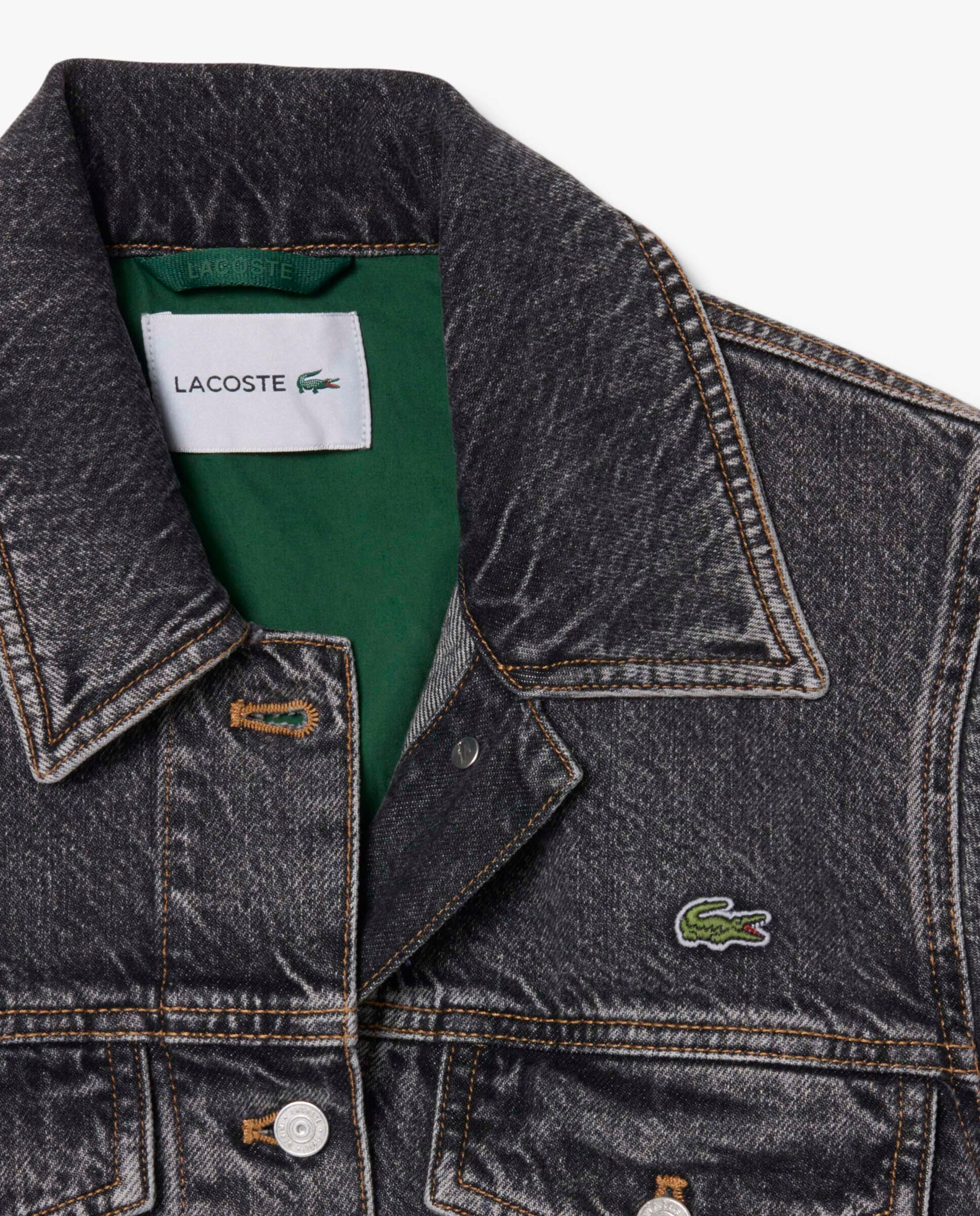 Cazadora de mujer vaquera de algodón - Lacoste - Gris oscuro Gris oscuro-5