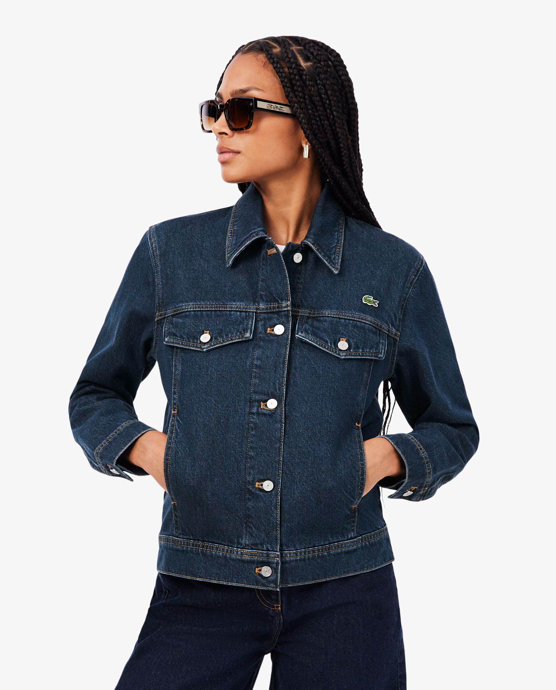 Cazadora de mujer vaquera de algodón - Lacoste - Azul Azul-1