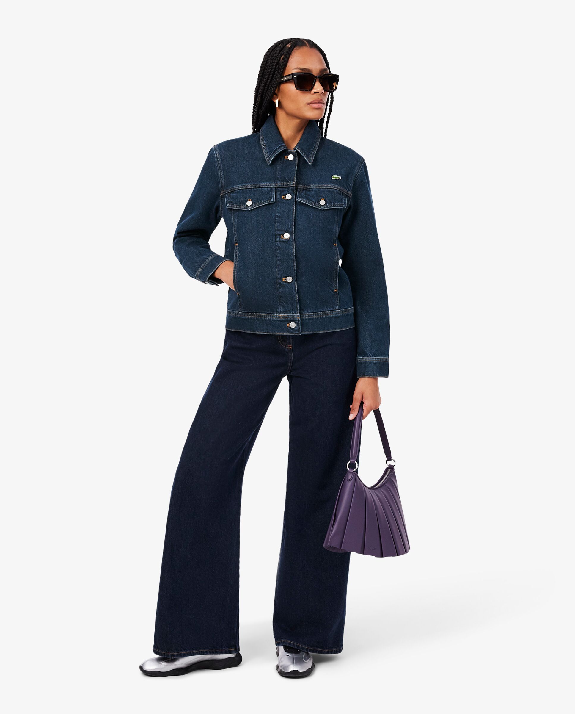 Cazadora de mujer vaquera de algodón - Lacoste - Azul Azul-4