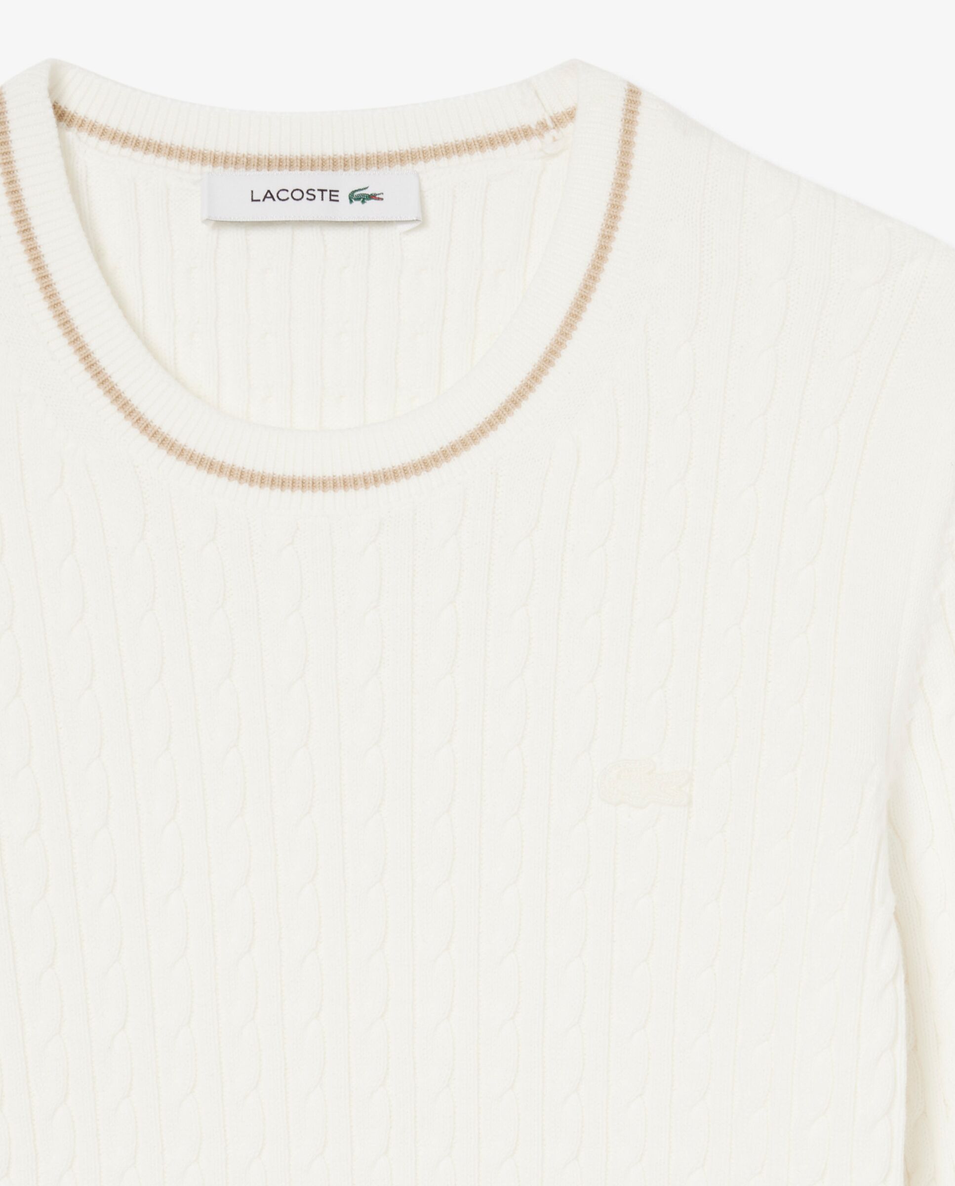 De punto con ochos y rayas en verde de manga larga - Lacoste - Blanco Blanco-5