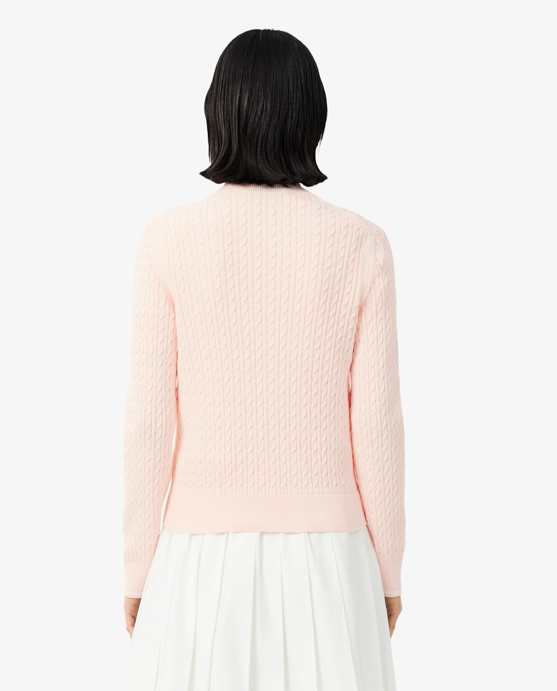 De punto con ochos y rayas en verde de manga larga - Lacoste - Rosa Rosa-2