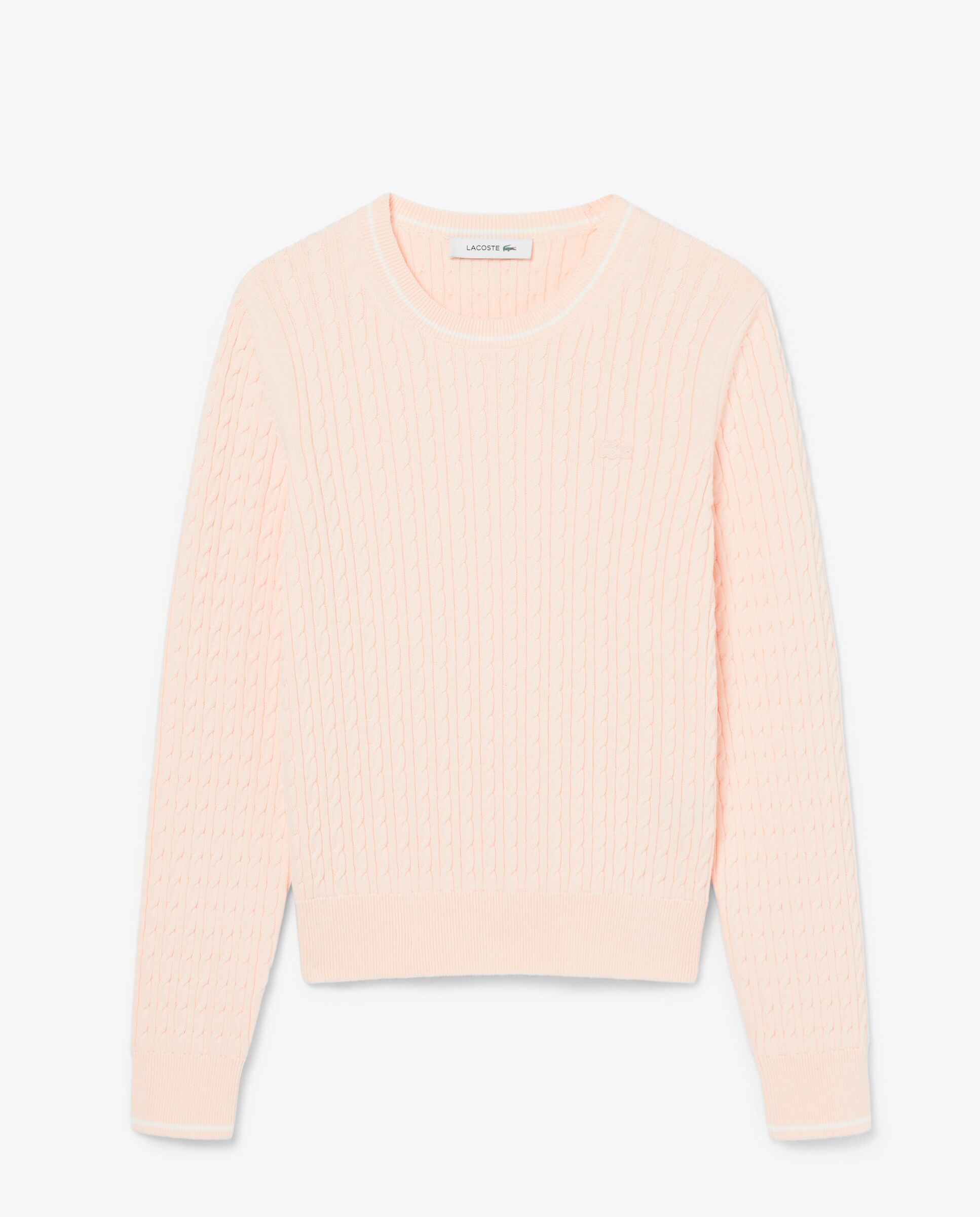 De punto con ochos y rayas en verde de manga larga - Lacoste - Rosa Rosa-6