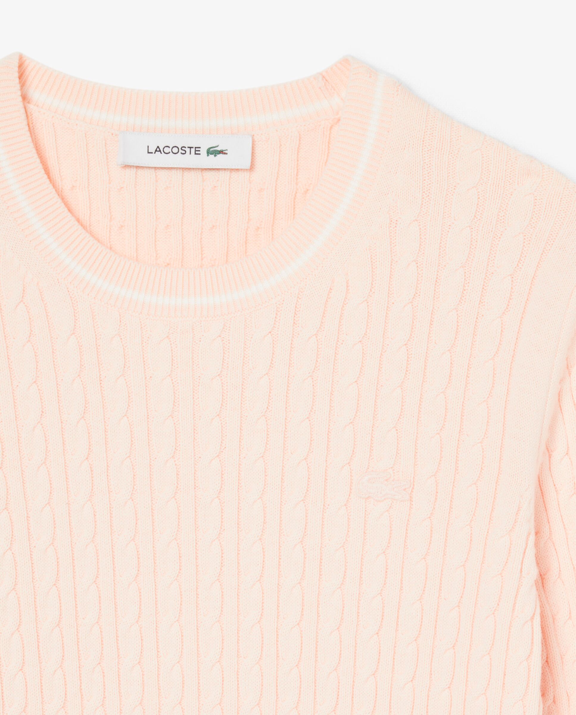 De punto con ochos y rayas en verde de manga larga - Lacoste - Rosa Rosa-5