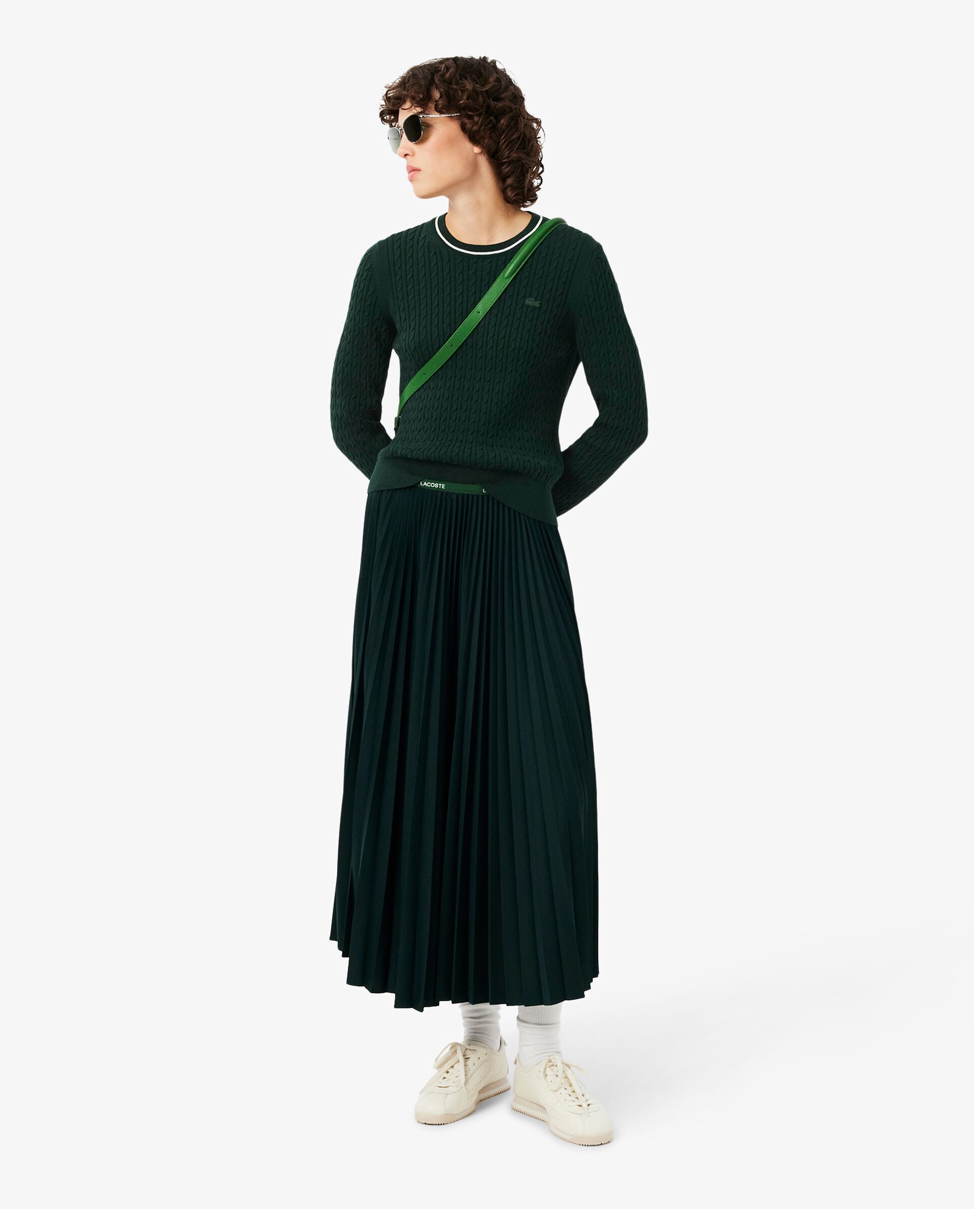De punto con ochos y rayas en verde de manga larga - Lacoste - Verde Verde-4