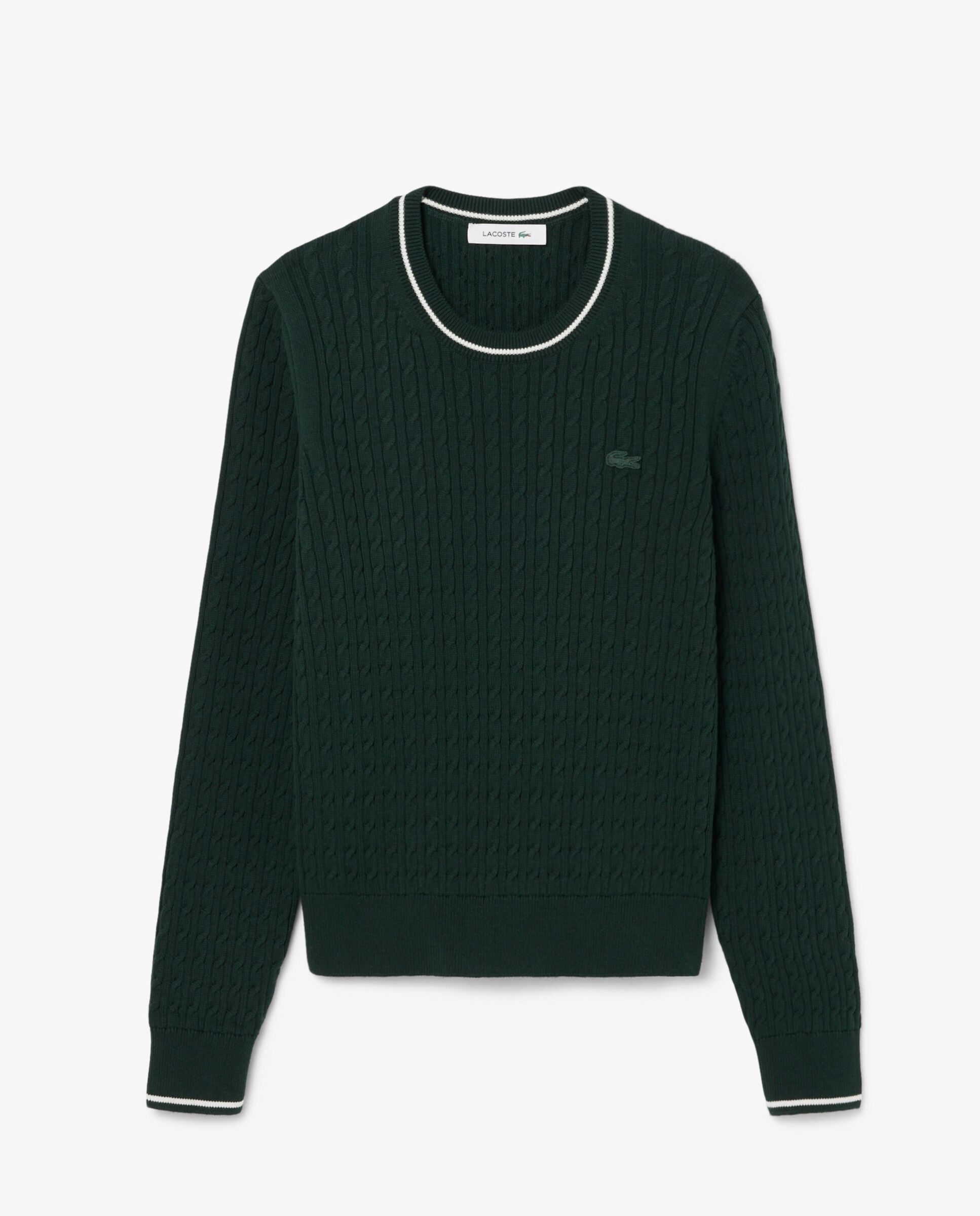 De punto con ochos y rayas en verde de manga larga - Lacoste - Verde Verde-6