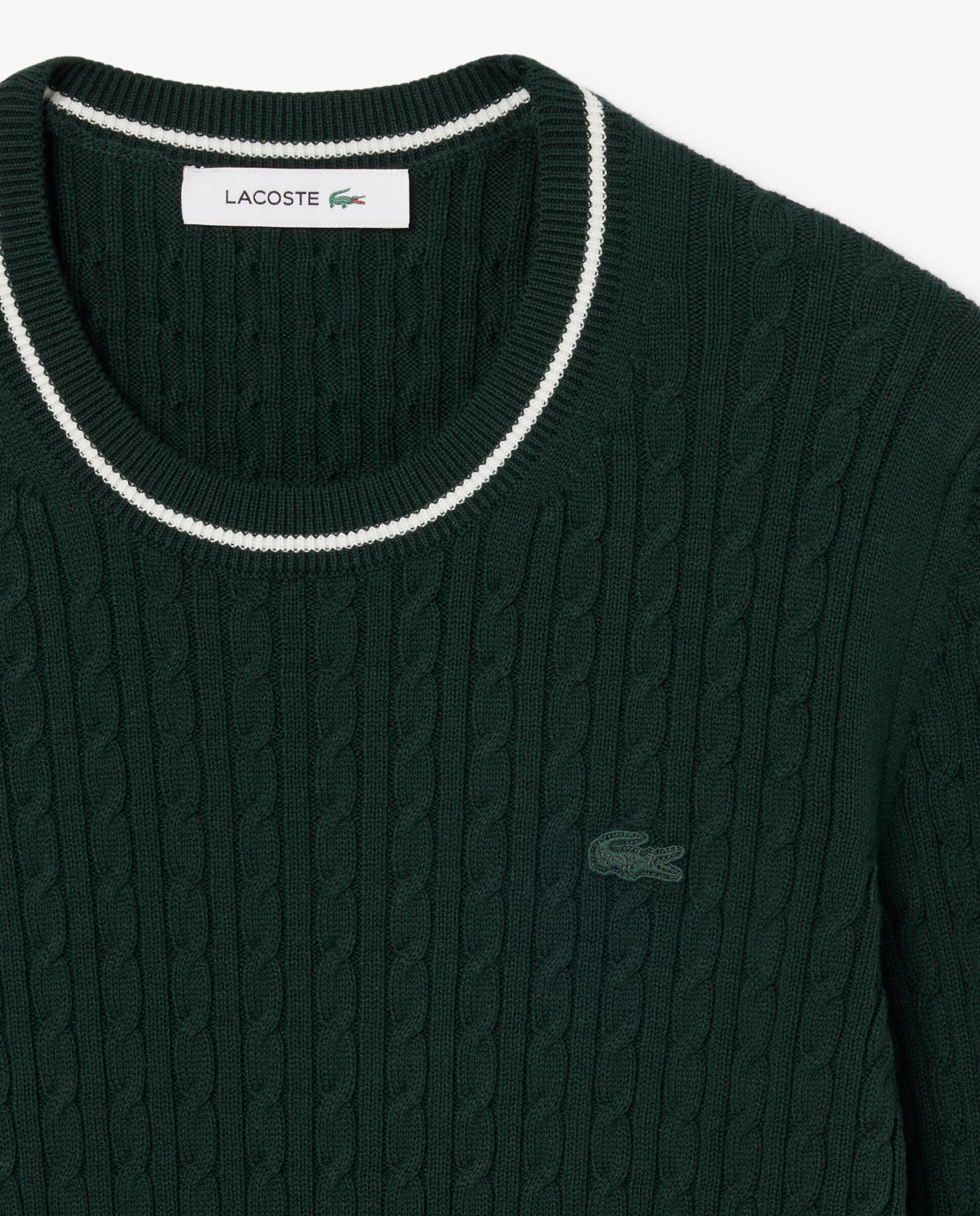 De punto con ochos y rayas en verde de manga larga - Lacoste - Verde Verde-5