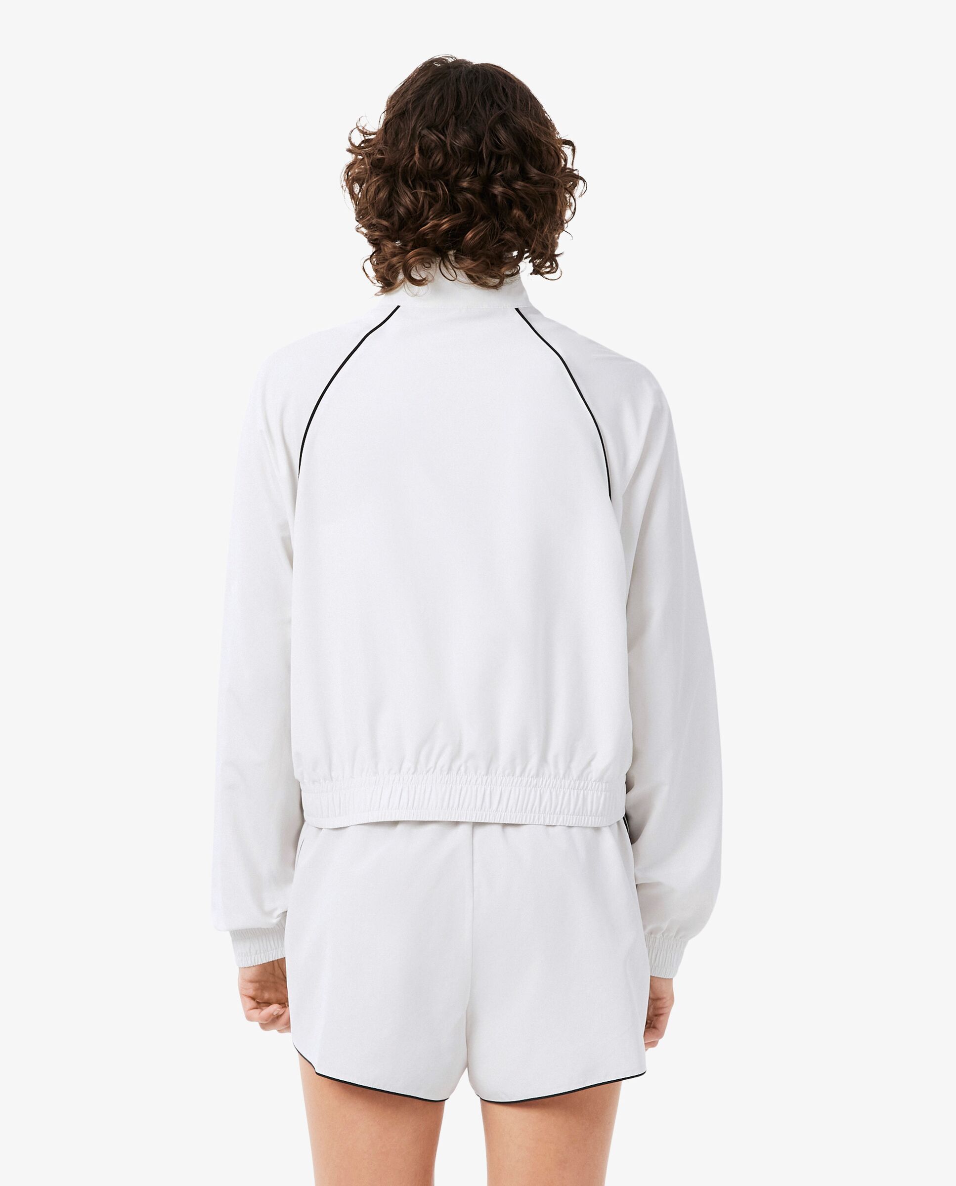 Chaqueta de mujer deportiva hidrófuga con ribete en contraste en blanco de manga larga - Lacoste - Negro Negro-2