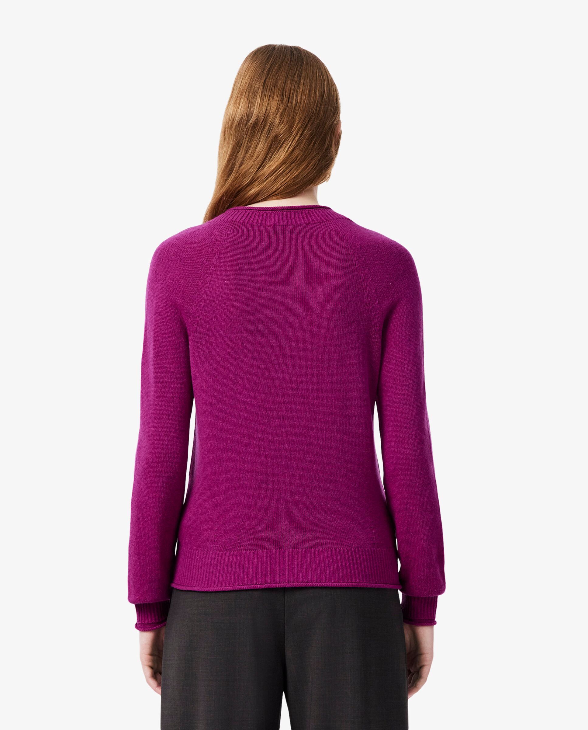 De lana cardada de punto 3d en azul - Lacoste - Magenta Magenta-2