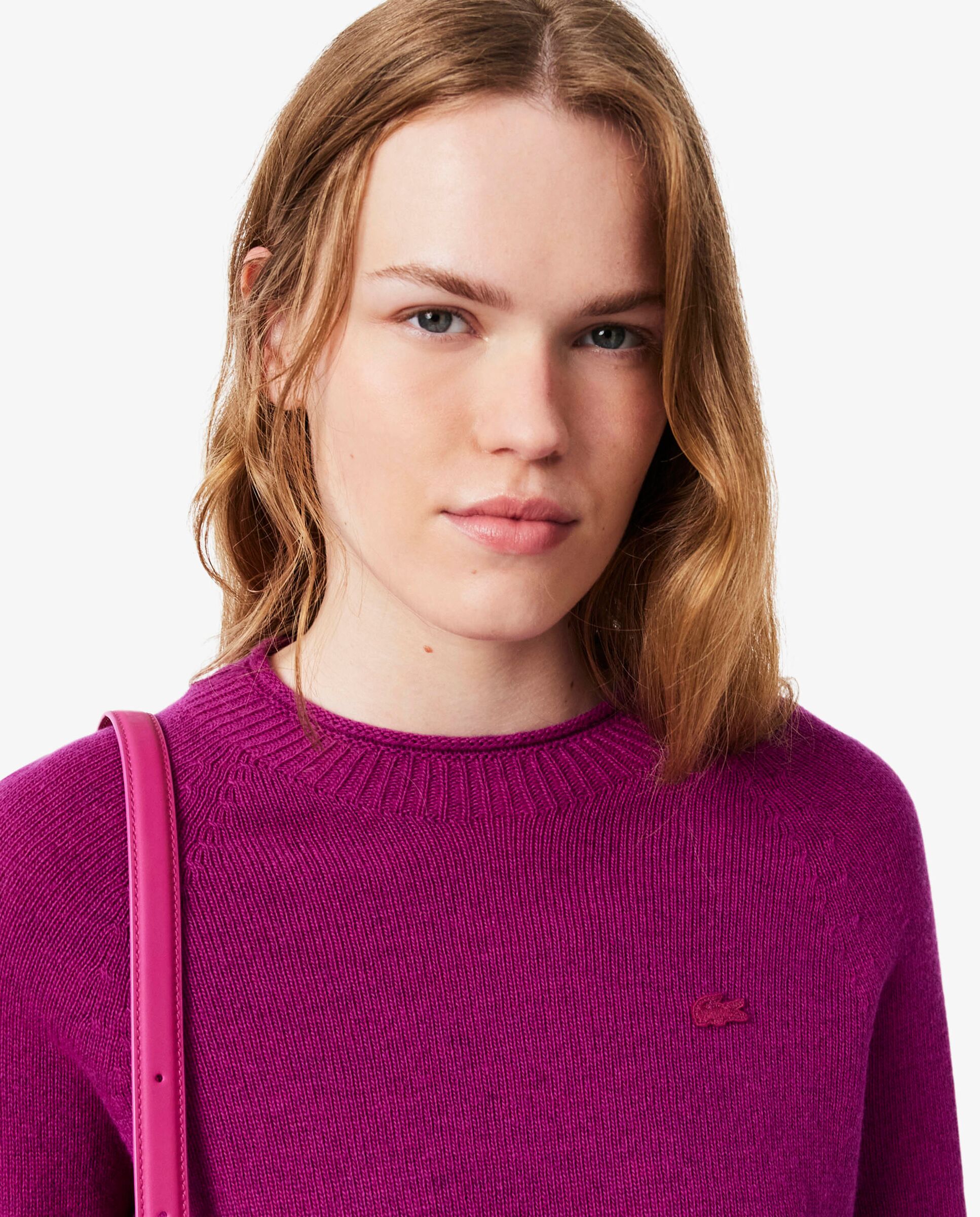De lana cardada de punto 3d en azul - Lacoste - Magenta Magenta-3