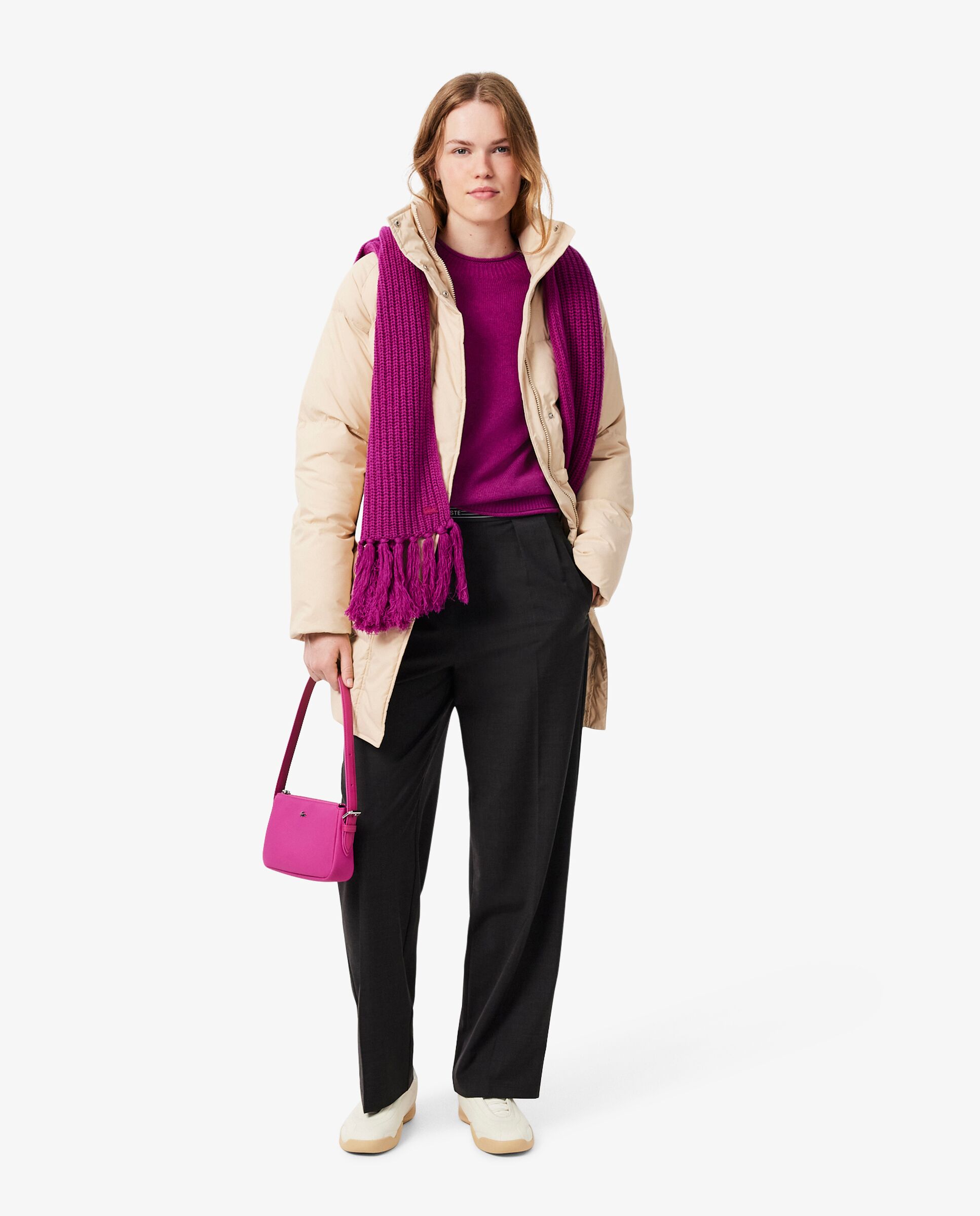 De lana cardada de punto 3d en azul - Lacoste - Magenta Magenta-4