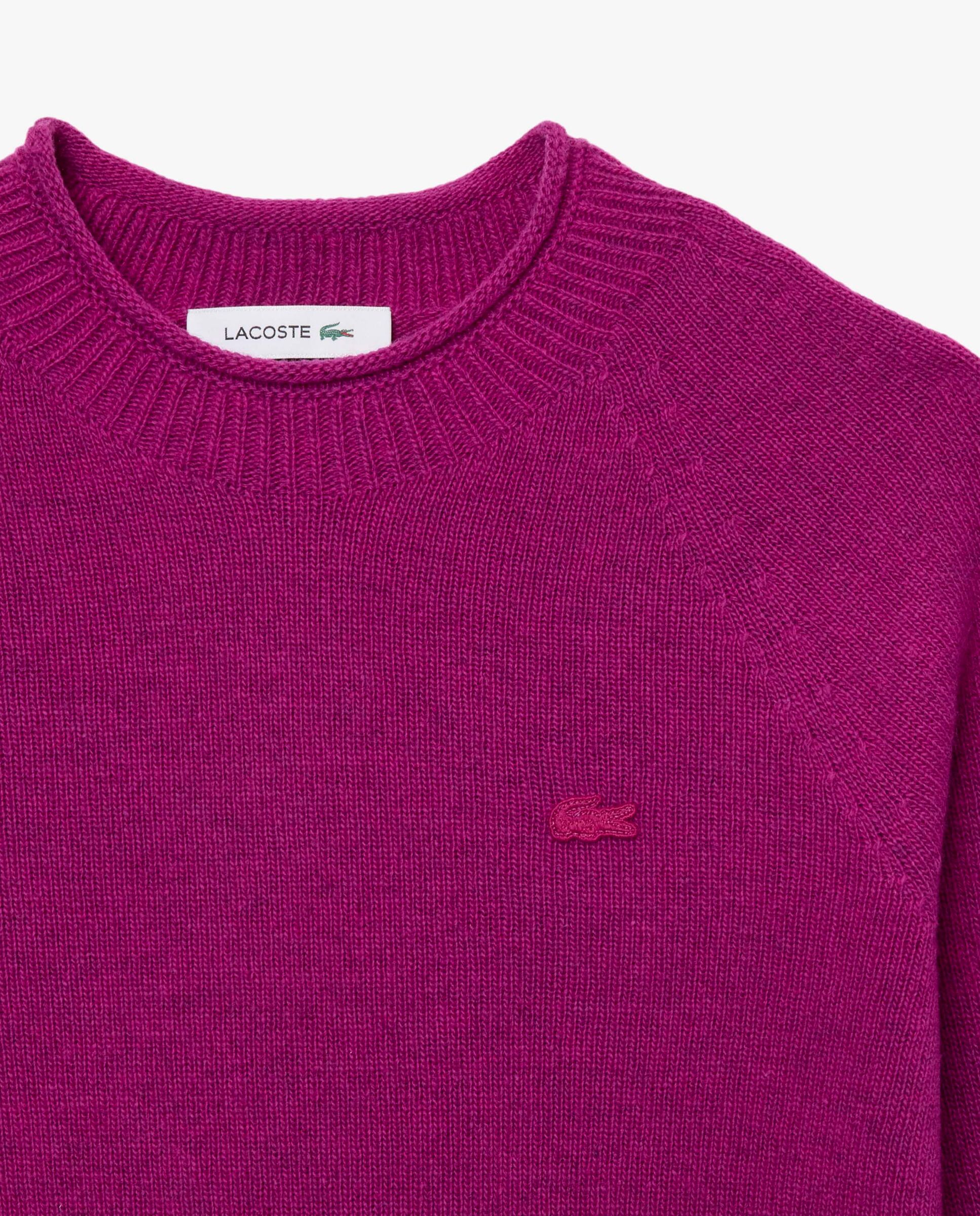 De lana cardada de punto 3d en azul - Lacoste - Magenta Magenta-5