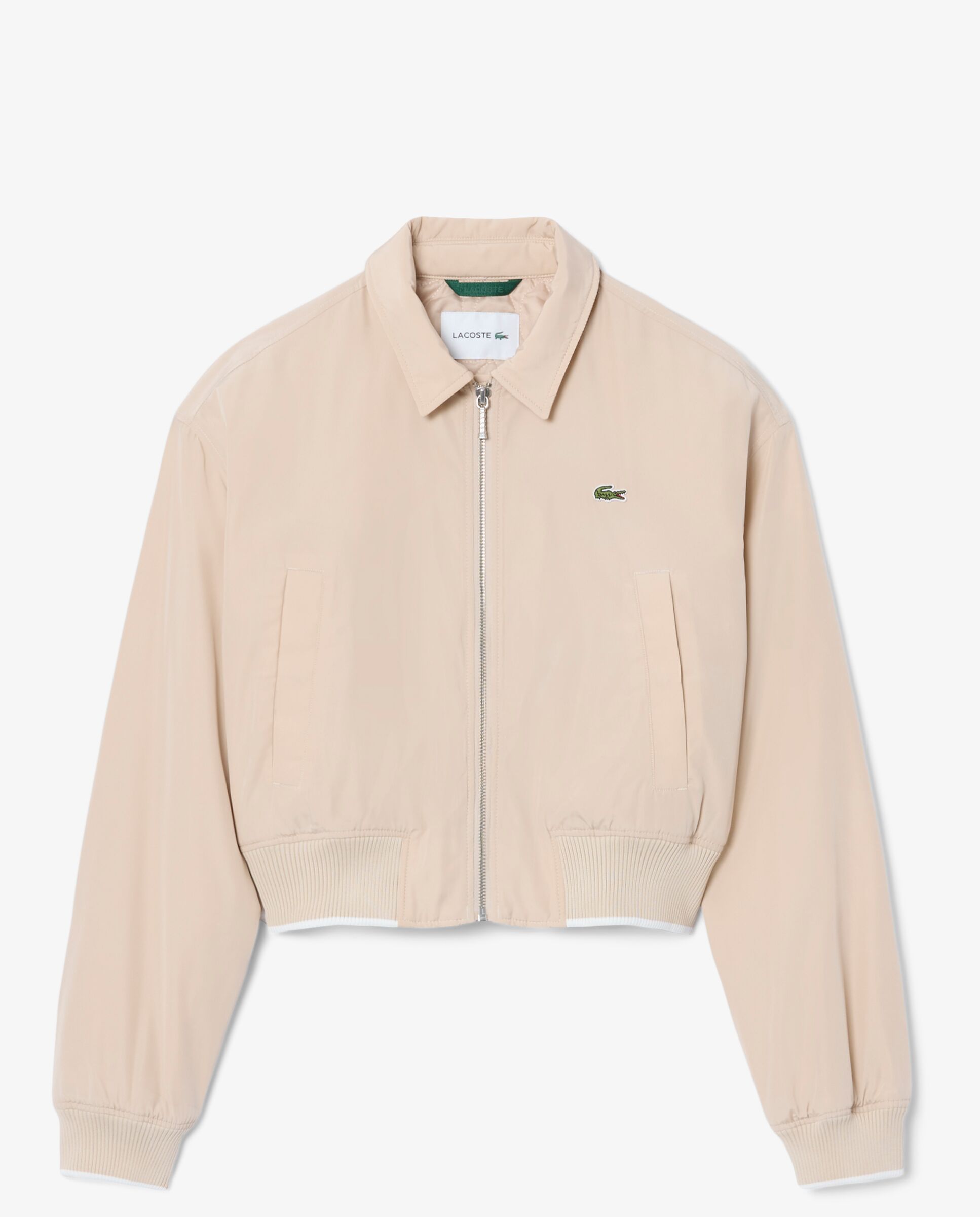 Cazadora de mujer tipo bomber oversize de tafetán hidrófugo en marrón de manga larga - Lacoste - Beige Beige-6