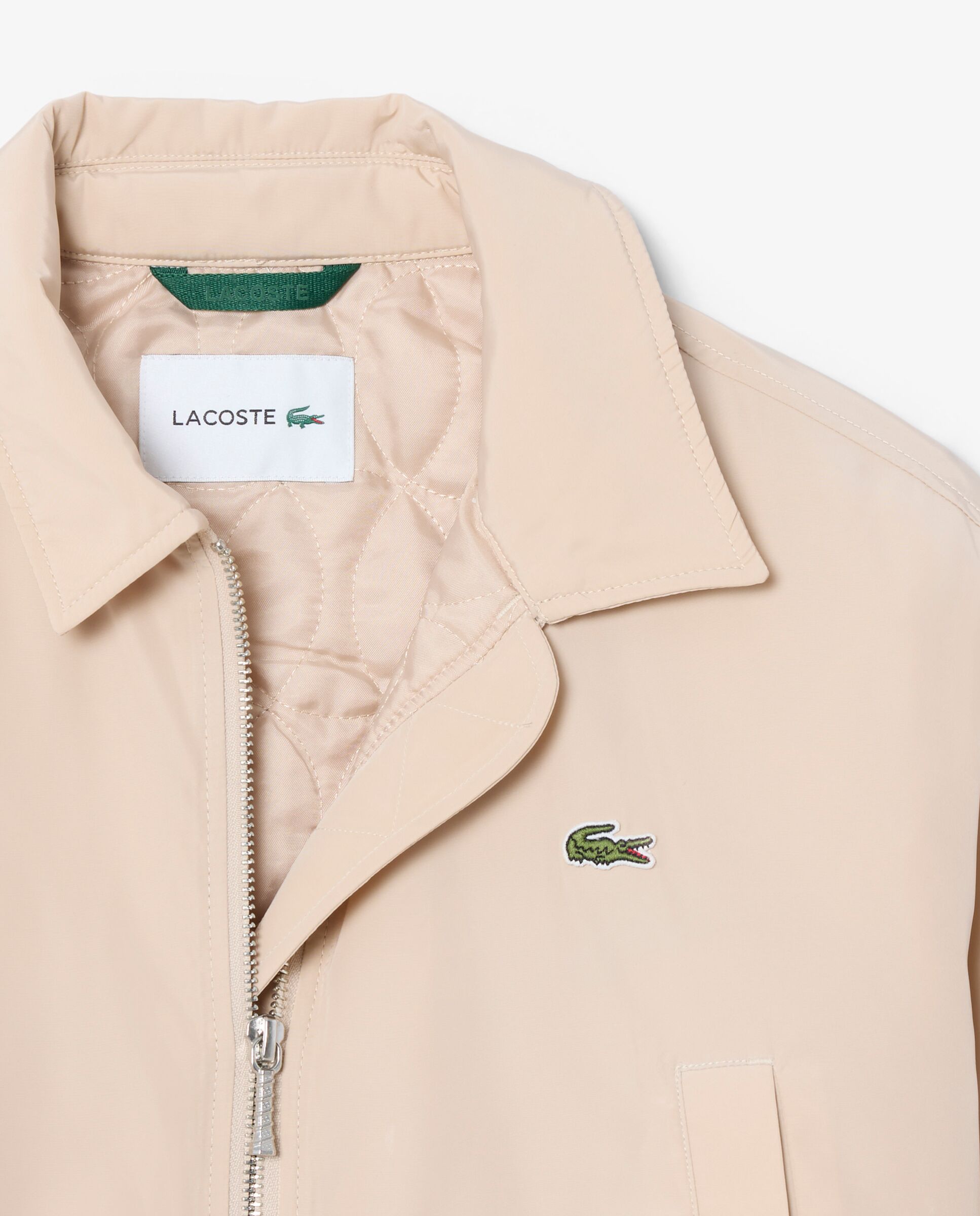 Cazadora de mujer tipo bomber oversize de tafetán hidrófugo en marrón de manga larga - Lacoste - Beige Beige-5
