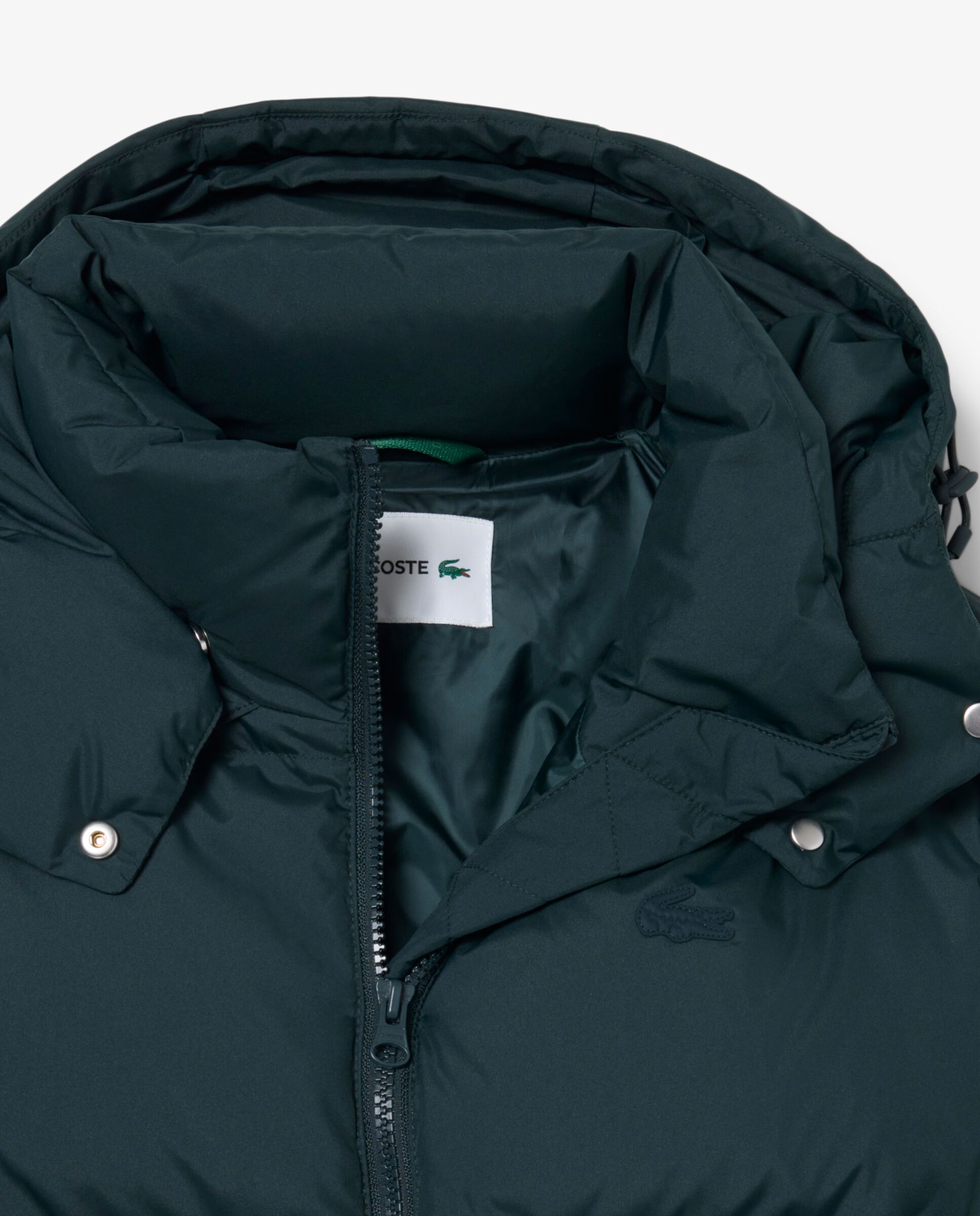 Chaqueta de mujer acolchada con capucha hidrófuga en verde - Lacoste - Verde oscuro Verde oscuro-5