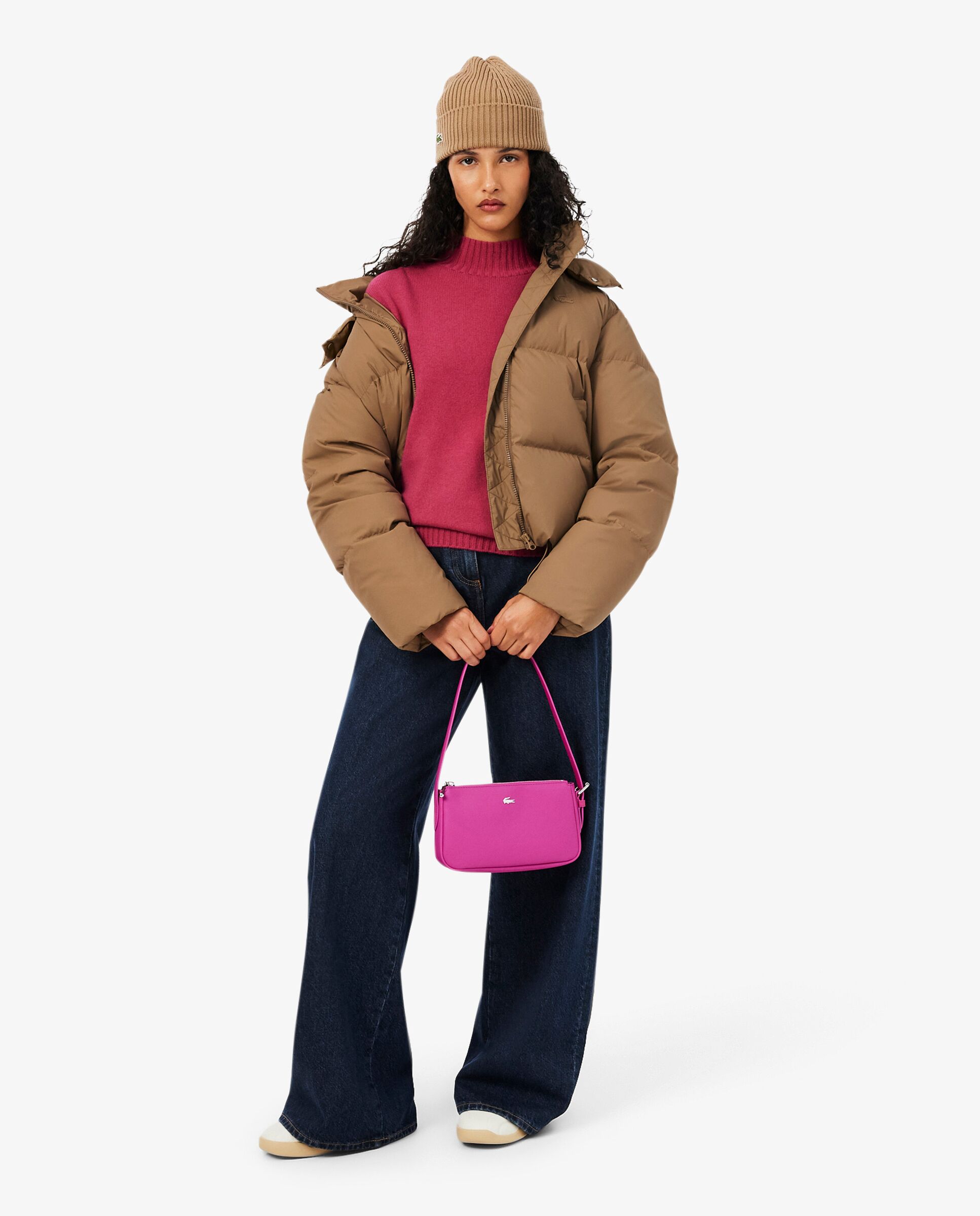Chaqueta de mujer acolchada con capucha hidrófuga en verde - Lacoste - Marrón Marrón-4