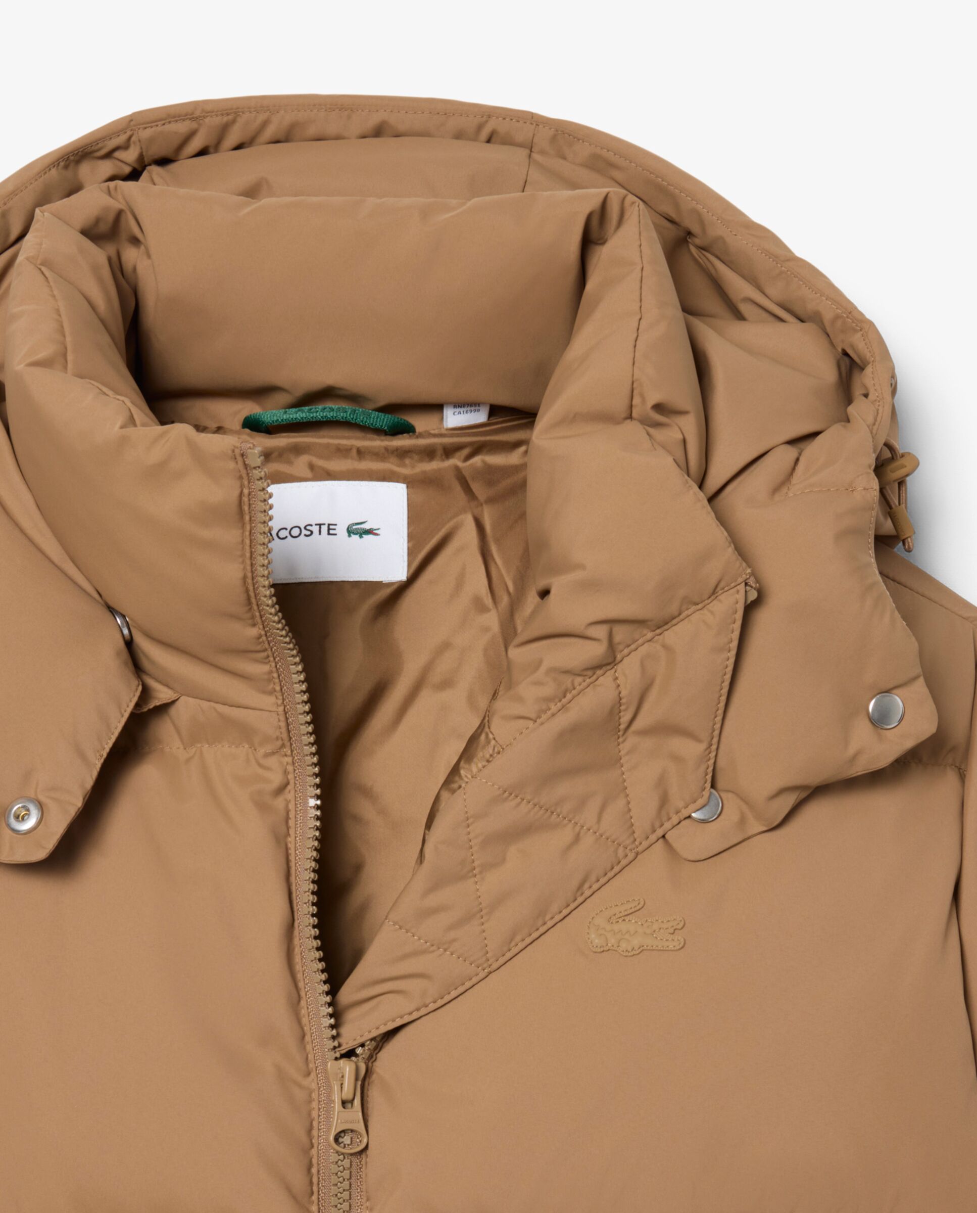 Chaqueta de mujer acolchada con capucha hidrófuga en verde - Lacoste - Marrón Marrón-5