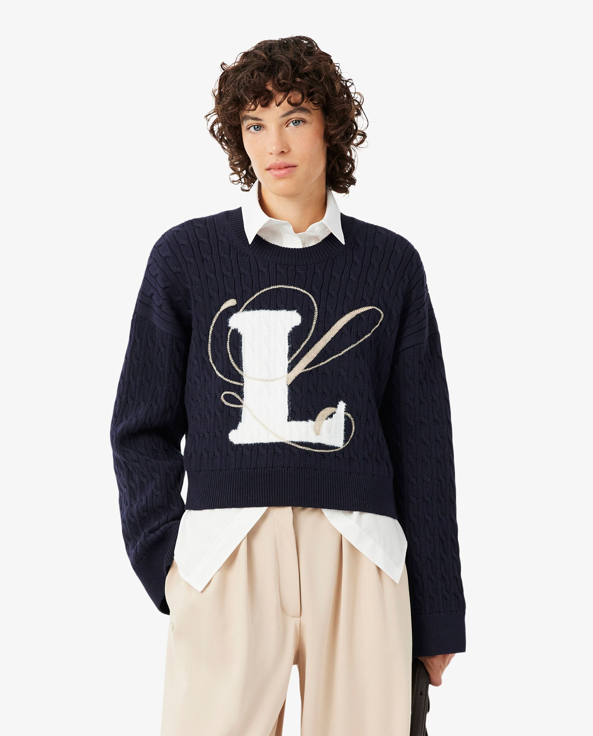 En blanco de manga larga - Lacoste - Azul marino Azul marino-1