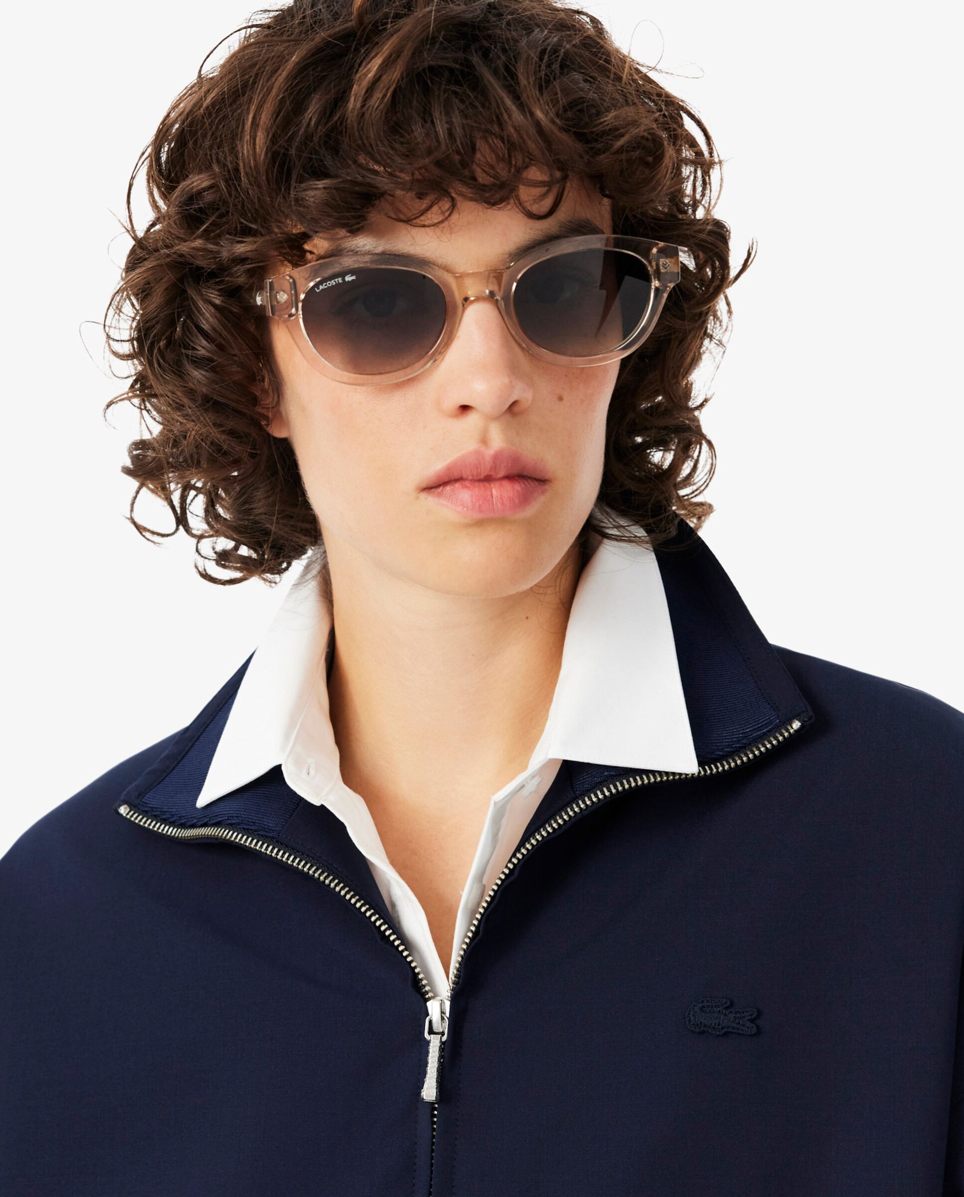 Chaqueta de mujer de chándal oversize en azul de manga larga - Lacoste - Azul marino Azul marino-3