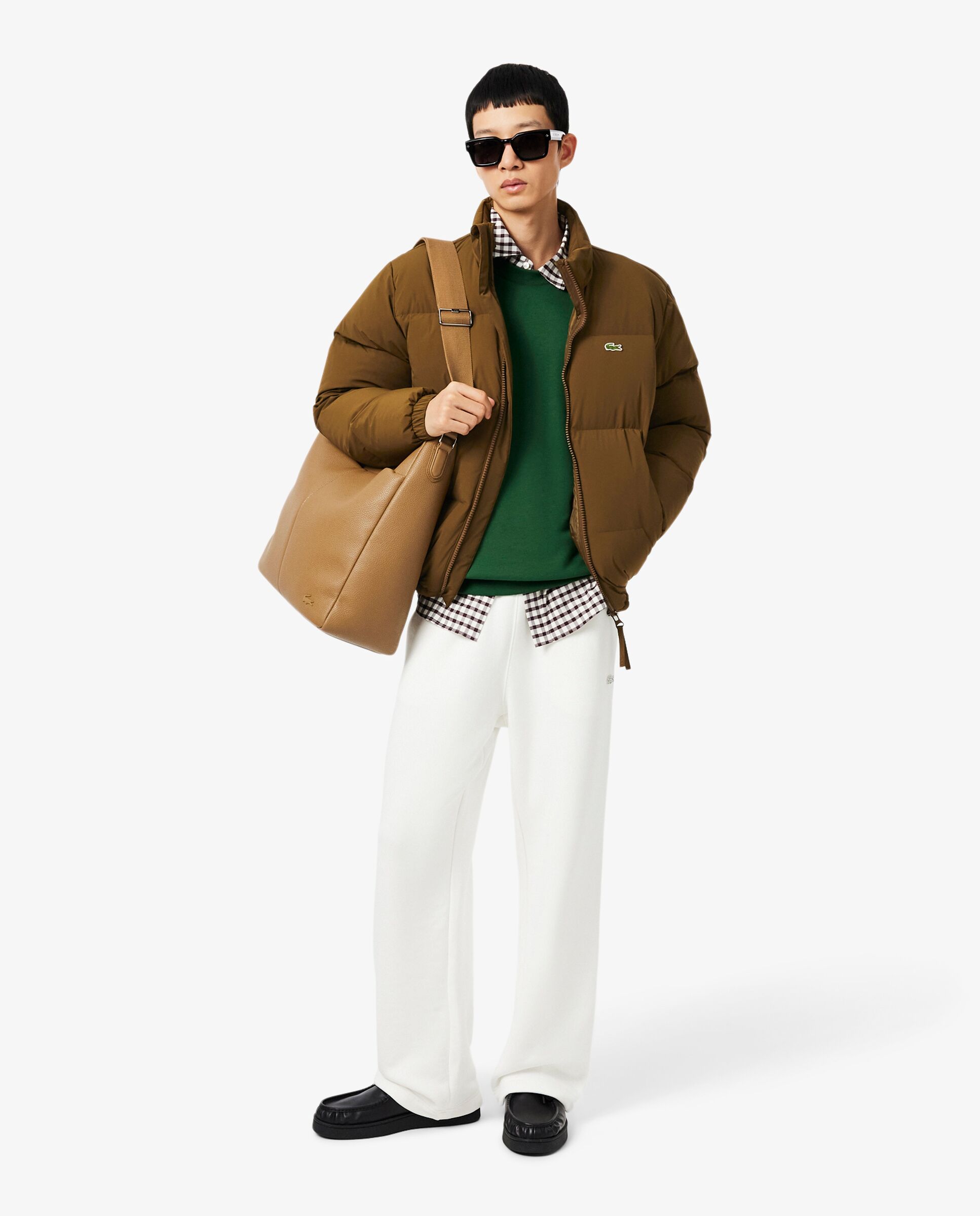 Chaqueta de hombre acolchada con capucha hidrófuga - Lacoste - Marrón Marrón-4