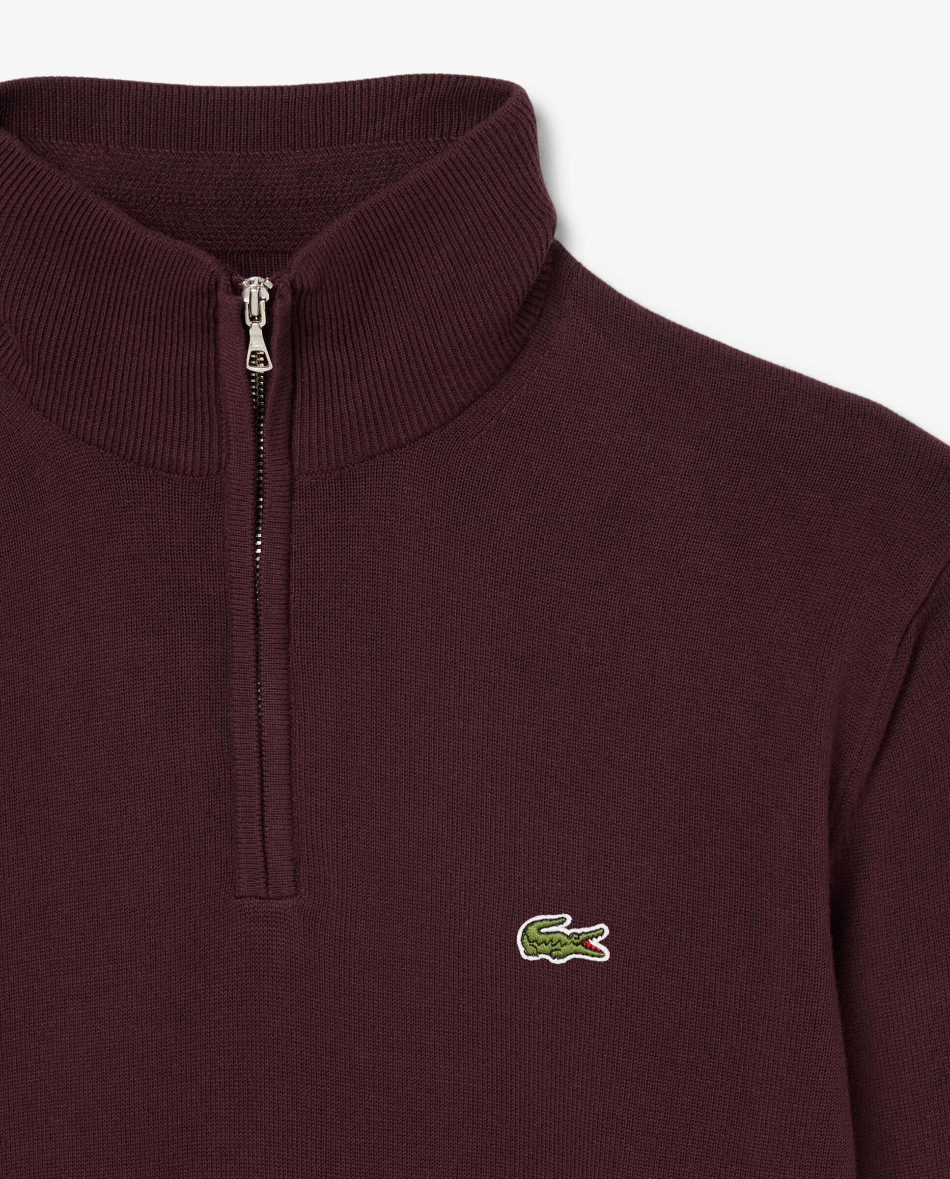 Jersey de hombre en algodón ecológico con cremallera - Lacoste - Marrón Marrón-5
