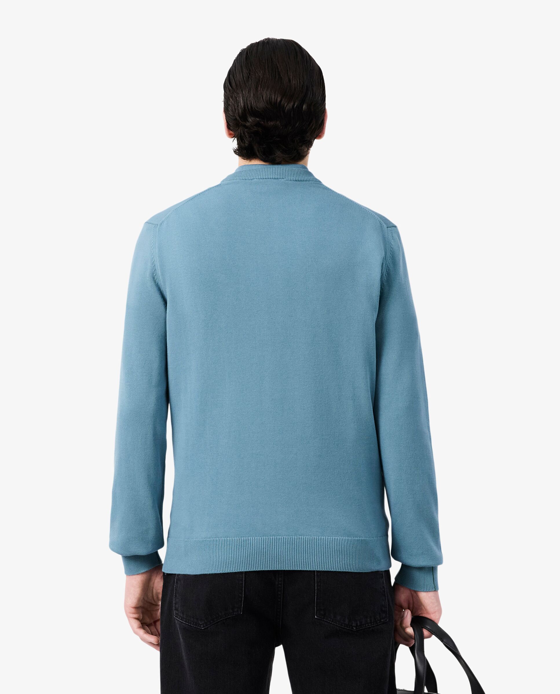 Jersey de hombre de cuello redondo de algodón monocolor - Lacoste - Azul claro Azul claro-2