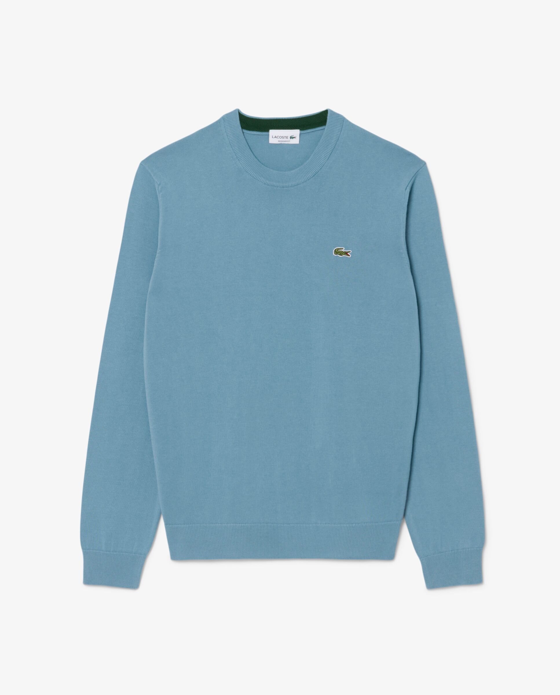 Jersey de hombre de cuello redondo de algodón monocolor - Lacoste - Azul claro Azul claro-6