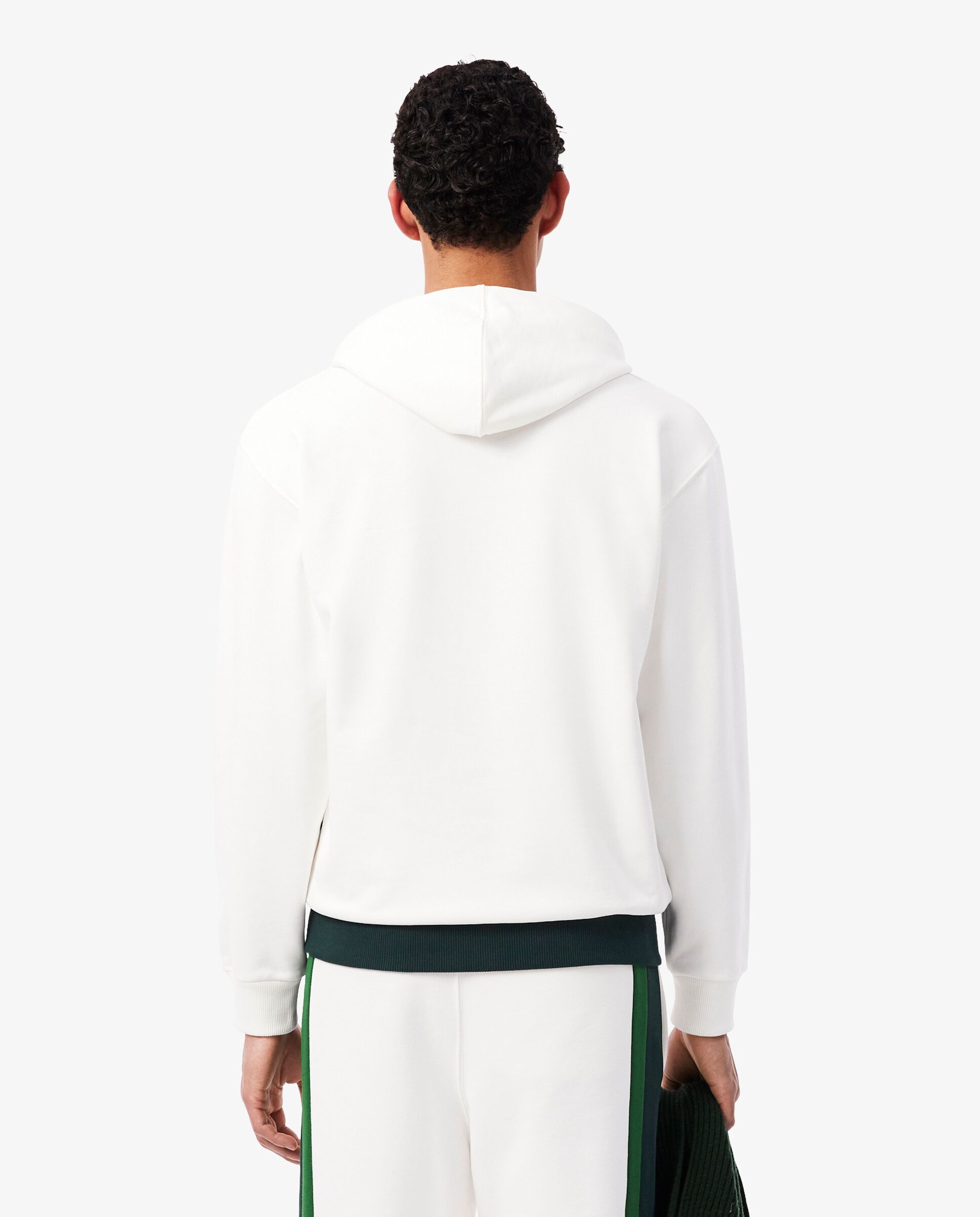 Sudadera de hombre con capucha de felpa con bloques de color en negro - Lacoste - Verde Verde-2