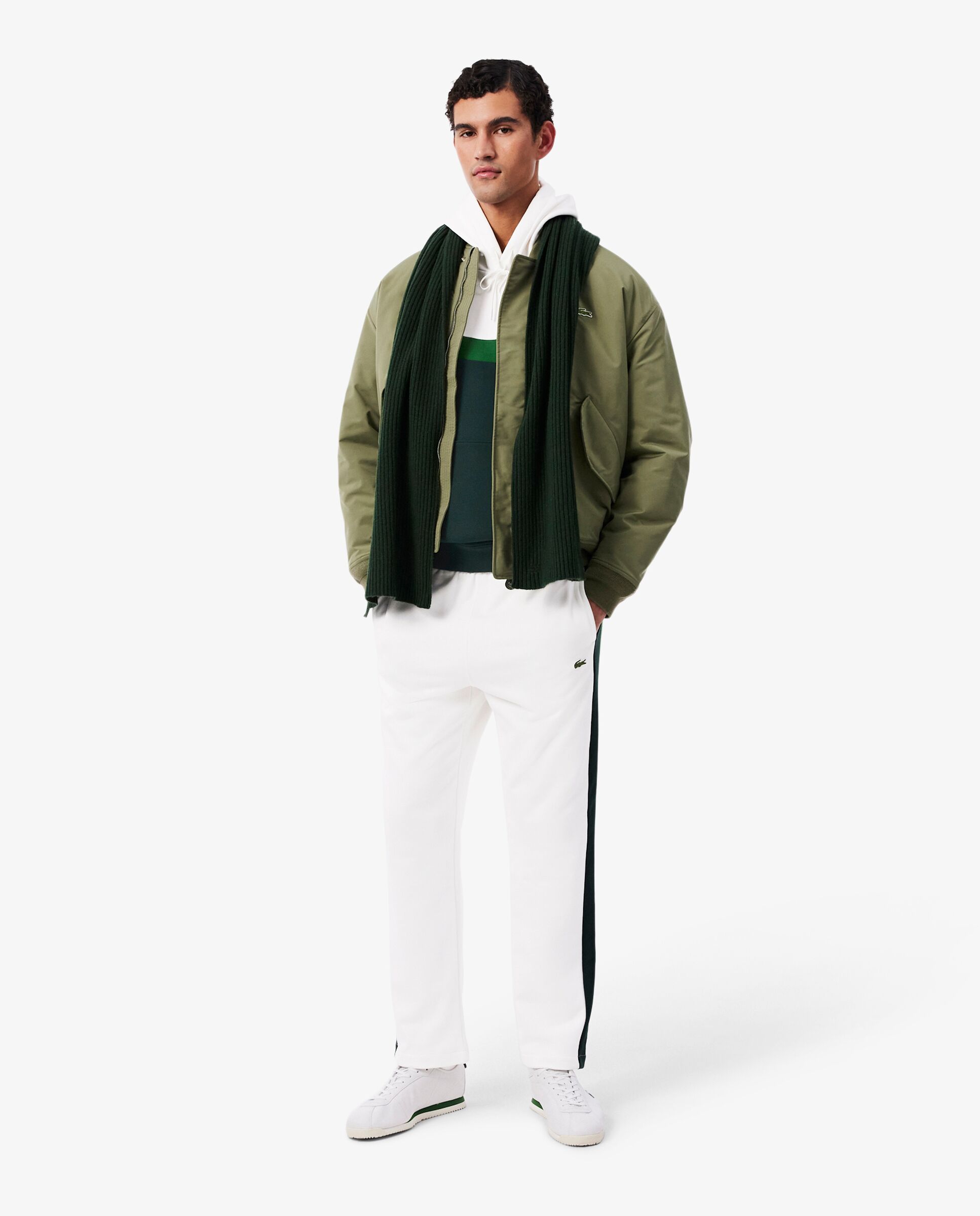 Sudadera de hombre con capucha de felpa con bloques de color en negro - Lacoste - Verde Verde-4