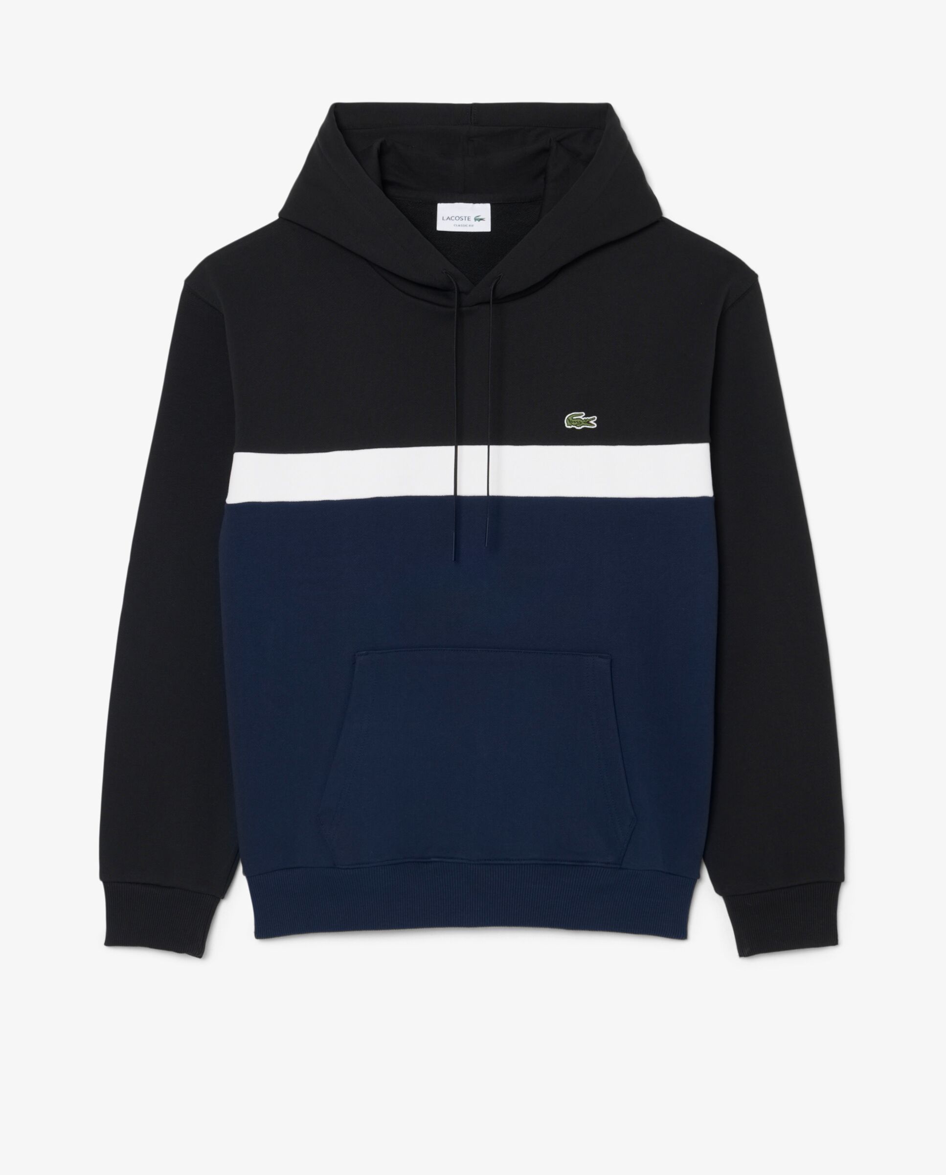 Sudadera de hombre con capucha de felpa con bloques de color en - Lacoste - Negro Negro-6