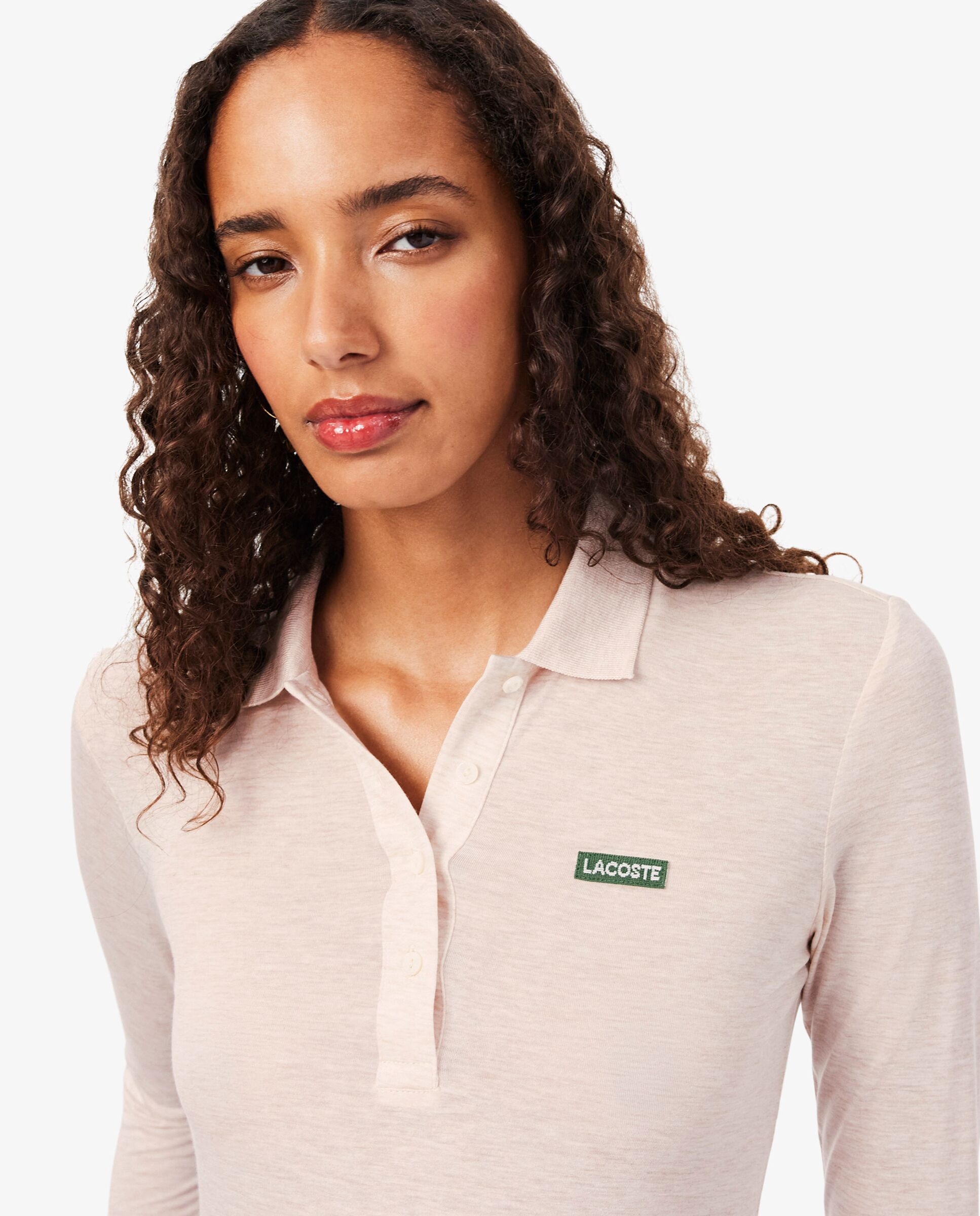 Polo de mujer de manga larga de punto suave de corte ajustado en - Lacoste - Negro Negro-3