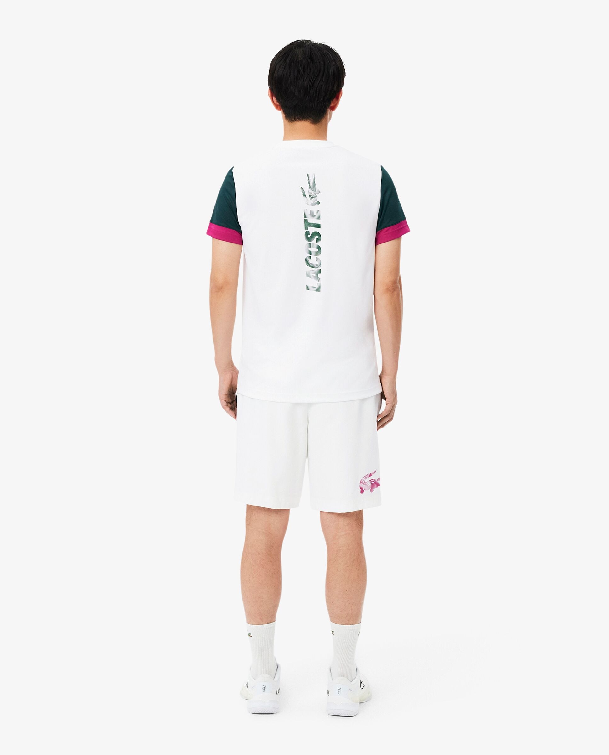 Pantalones cortos de hombre deportivo hidrófugo con bloques de color en blanco - Lacoste - Verde Verde-2