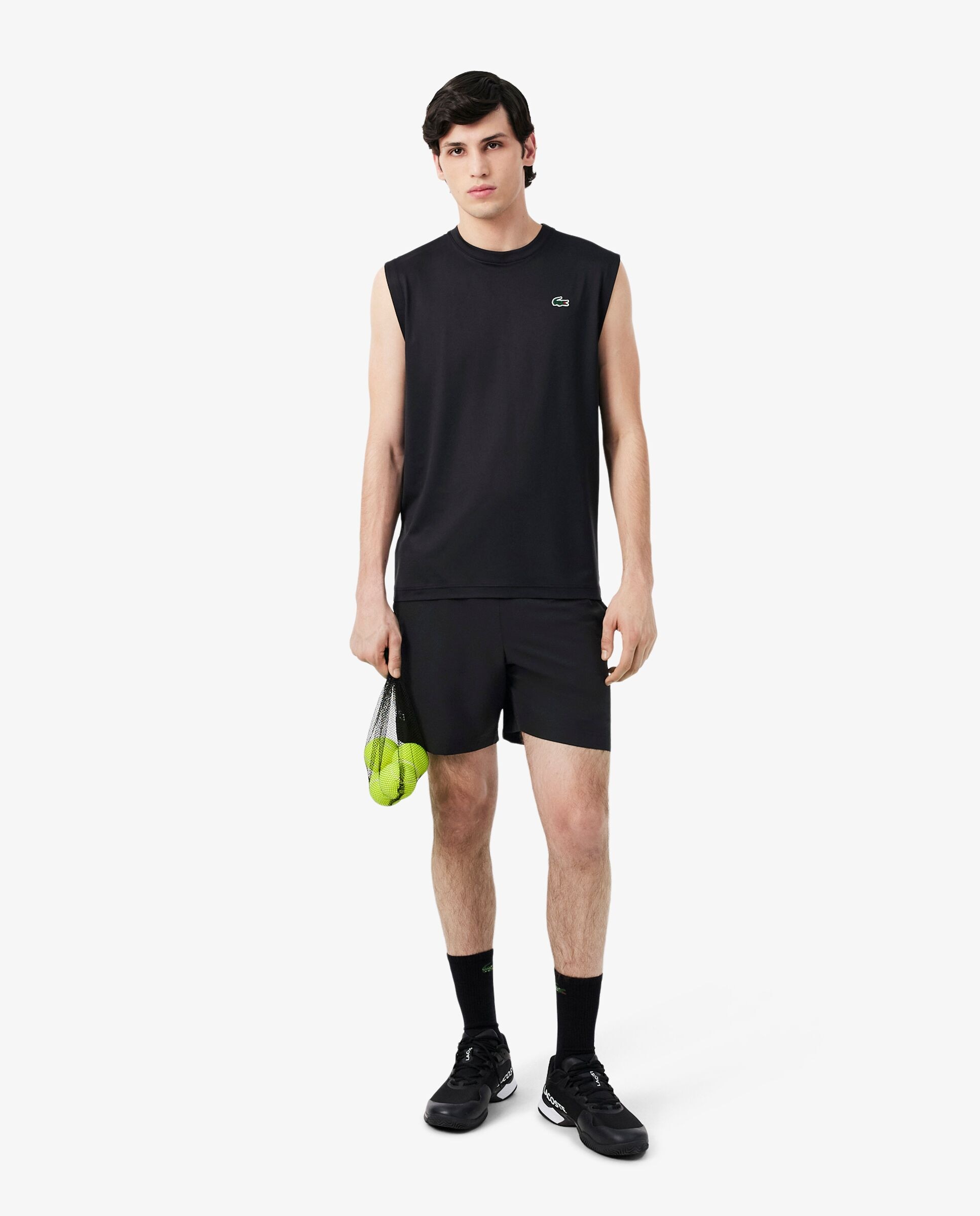 Pantalones cortos de hombre de tenis reflectantes ultra dry en verde - Lacoste - Negro Negro-1