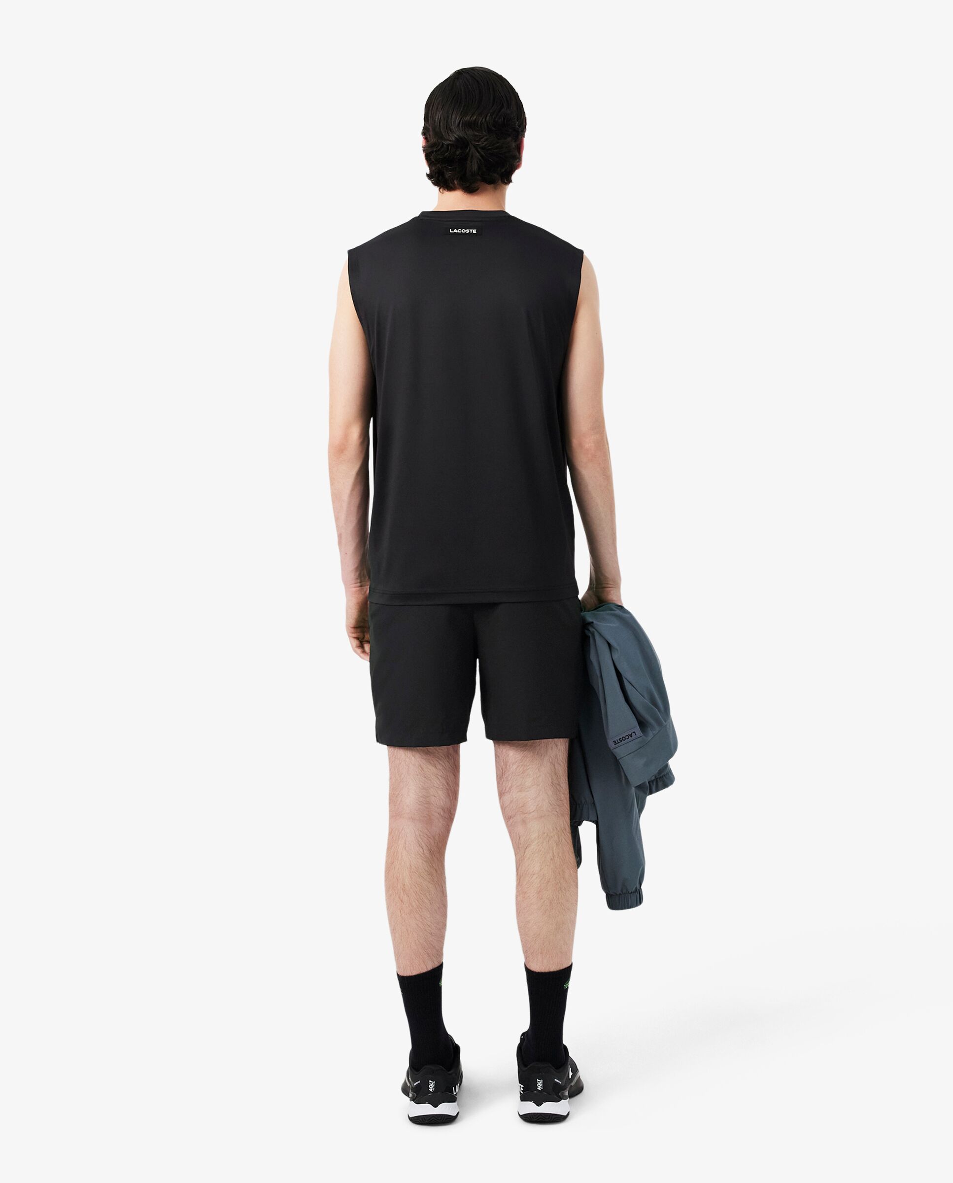 Pantalones cortos de hombre de tenis reflectantes ultra dry en verde - Lacoste - Negro Negro-2